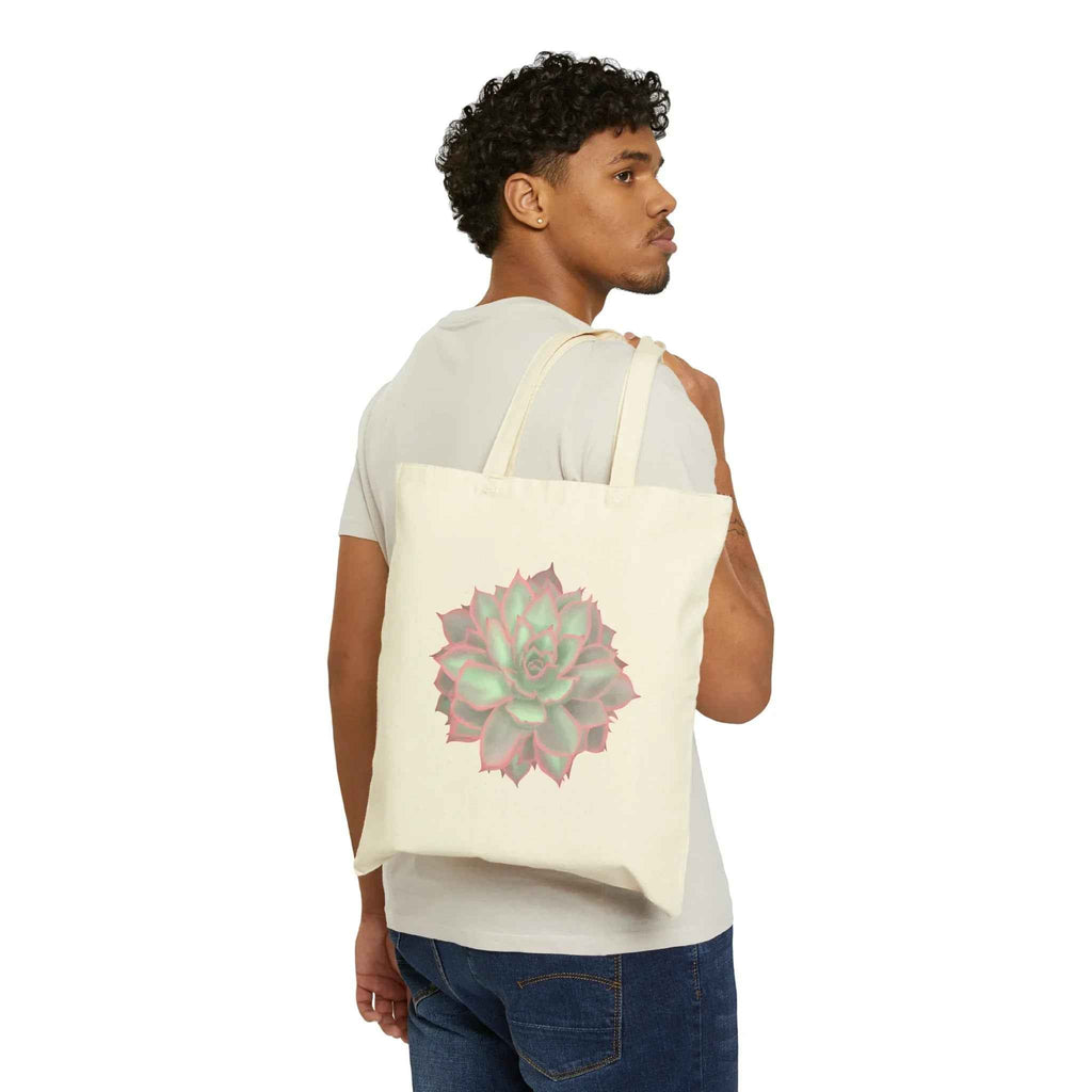 Echeveria Violet Queen Succulent Canvas Tote Bag – Eco Friendly Everyday Carry