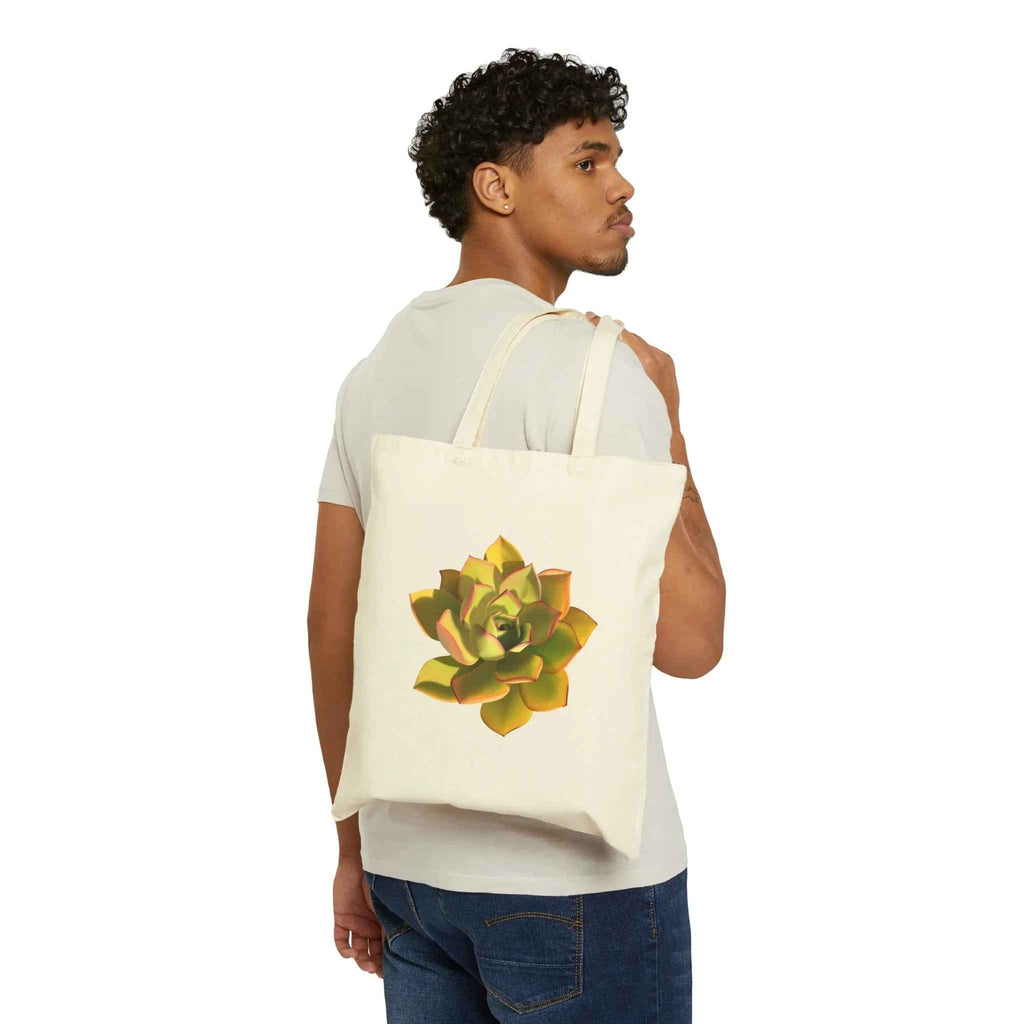 Noble Aeonium Succulent Canvas Tote Bag – Eco Friendly Everyday Carry
