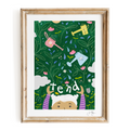 "Tend" Spring Hand-Drawn Eco-Art Print 12x18" (Assorted Colors)