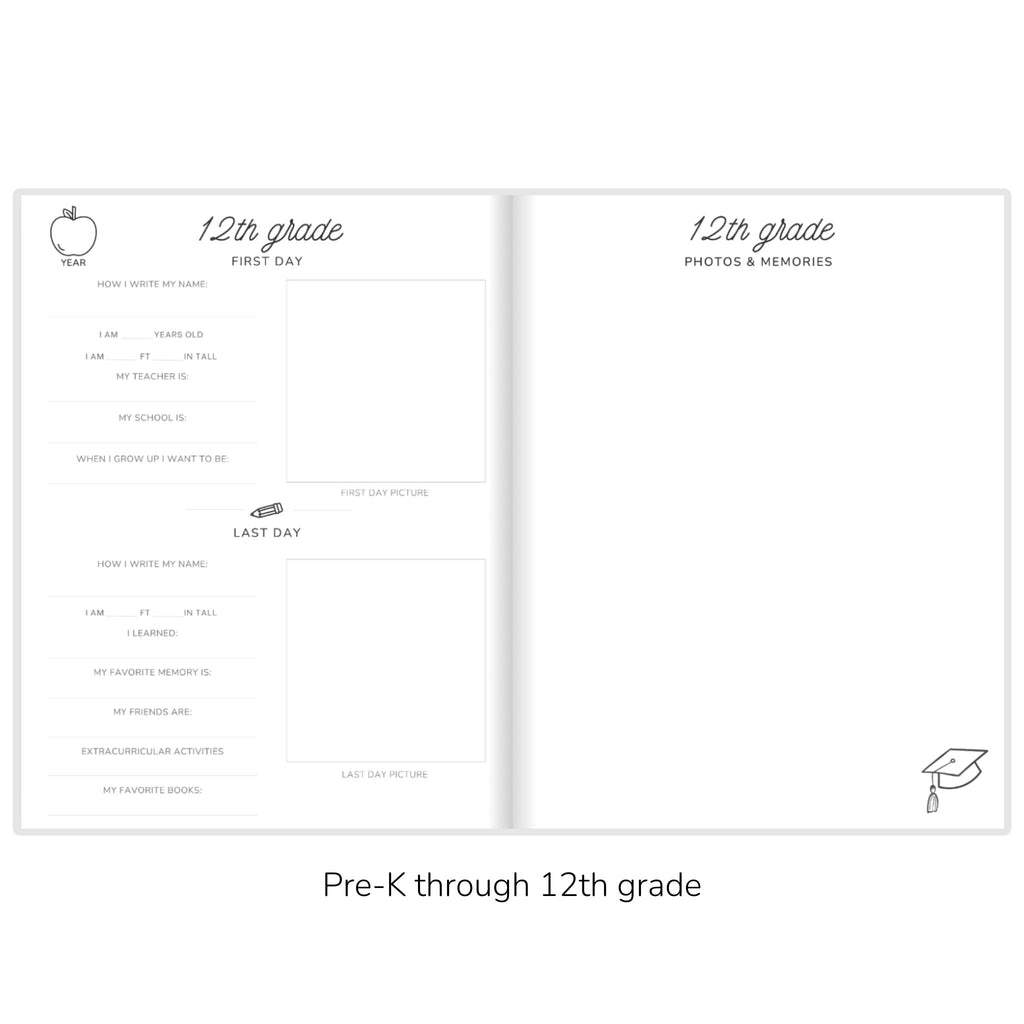 Classic Blue Gingham School Memory Journal