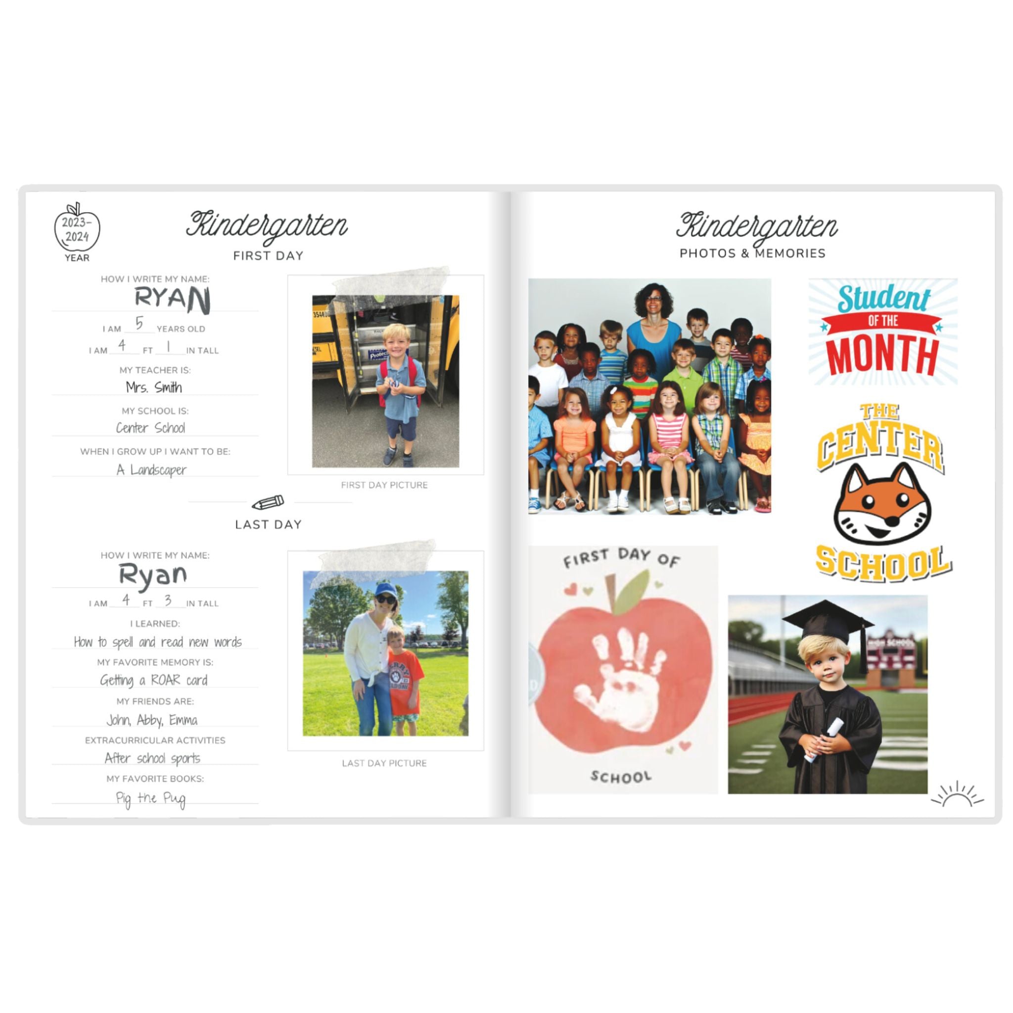 Blush Stripes School Memory Journal