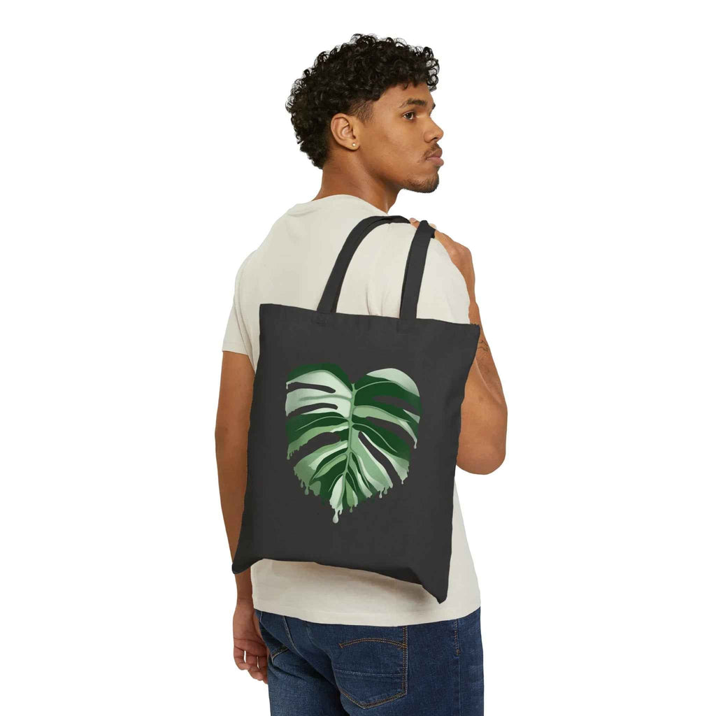Melting Monstera Albo Canvas Tote Bag – Eco Friendly Everyday Carry