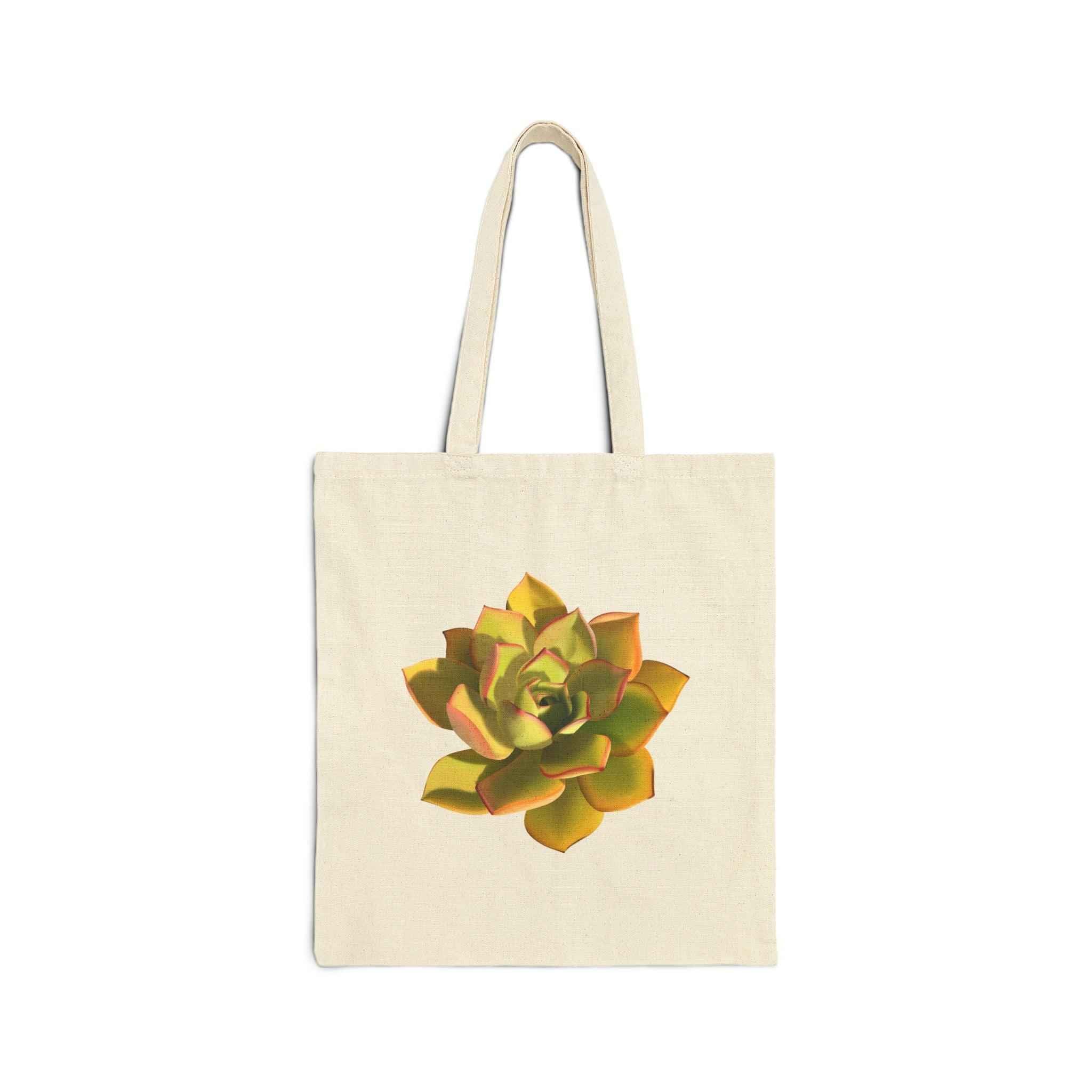 Noble Aeonium Succulent Canvas Tote Bag – Eco Friendly Everyday Carry