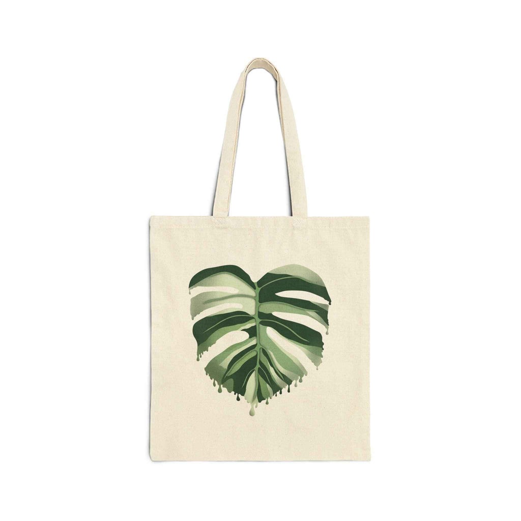 Melting Monstera Albo Canvas Tote Bag – Eco Friendly Everyday Carry