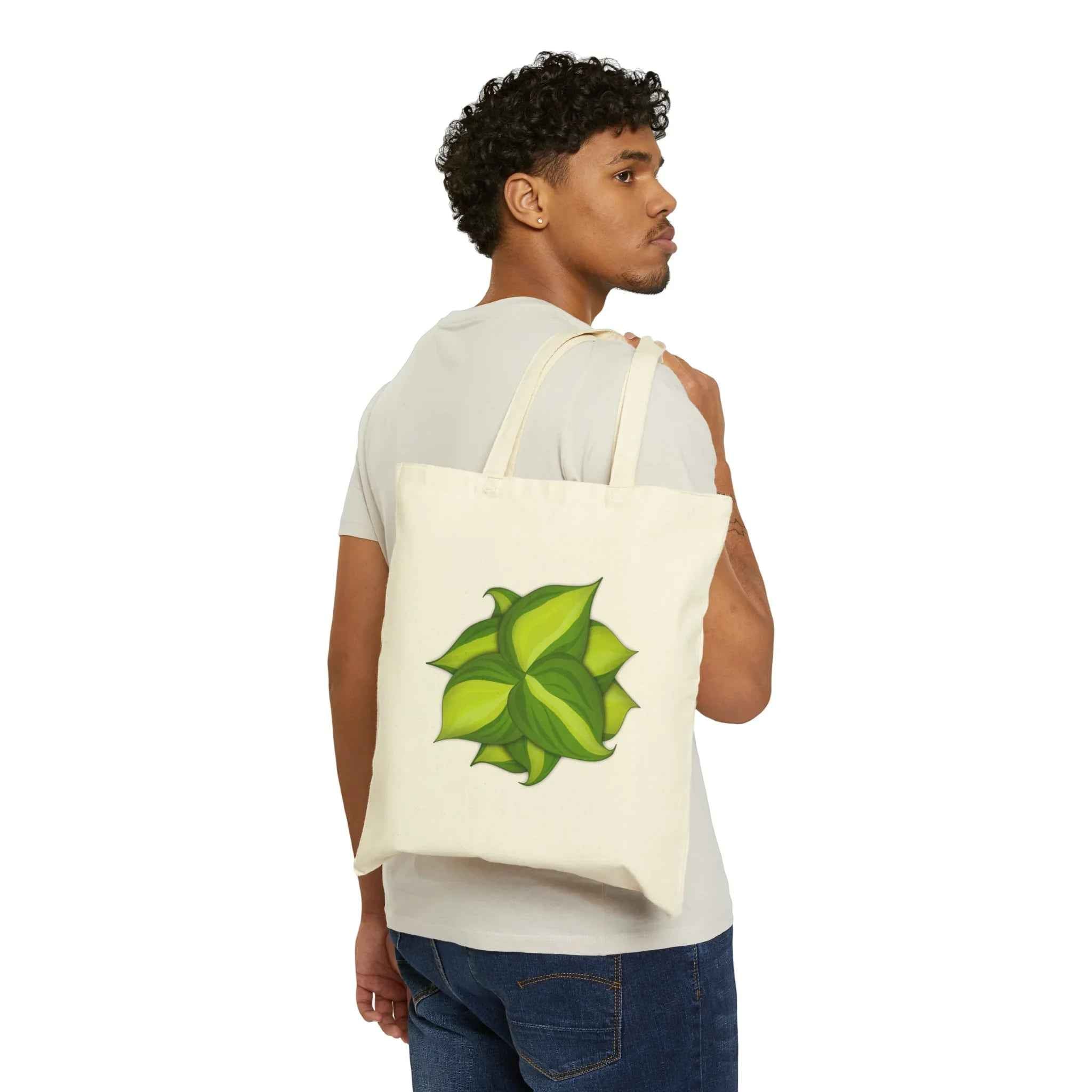 Philodendron Brasil Canvas Tote Bag – Eco Friendly Everyday Carry
