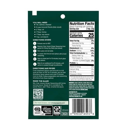 Simply Organic Sheet Pan Seasoning, Umami Ginger, 0.99 Ounce (Pack Of 12)