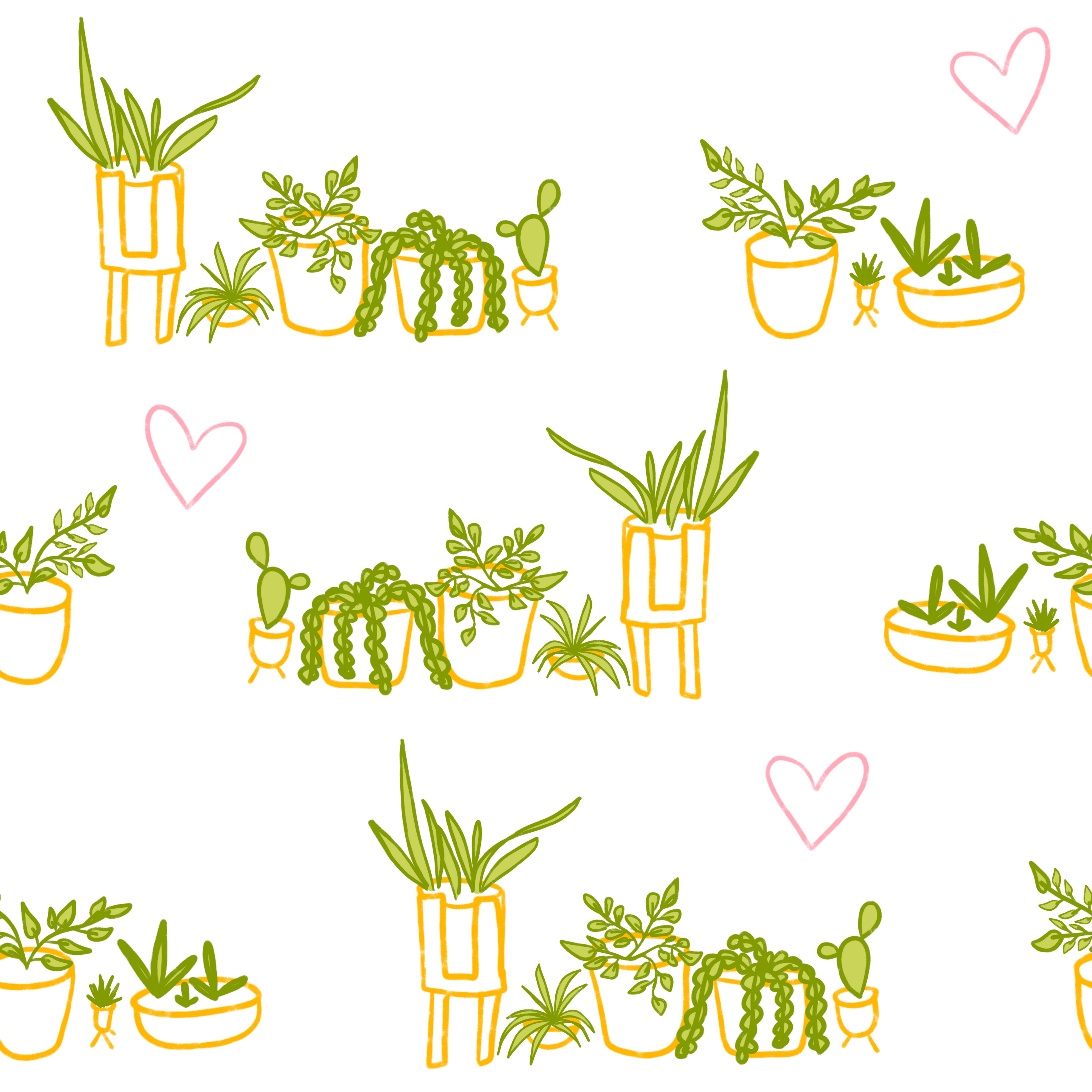 Rejuvenating Scented Sachets in "Houseplant Love" Pattern Filled with Organic Ingredients (Assorted Colors)