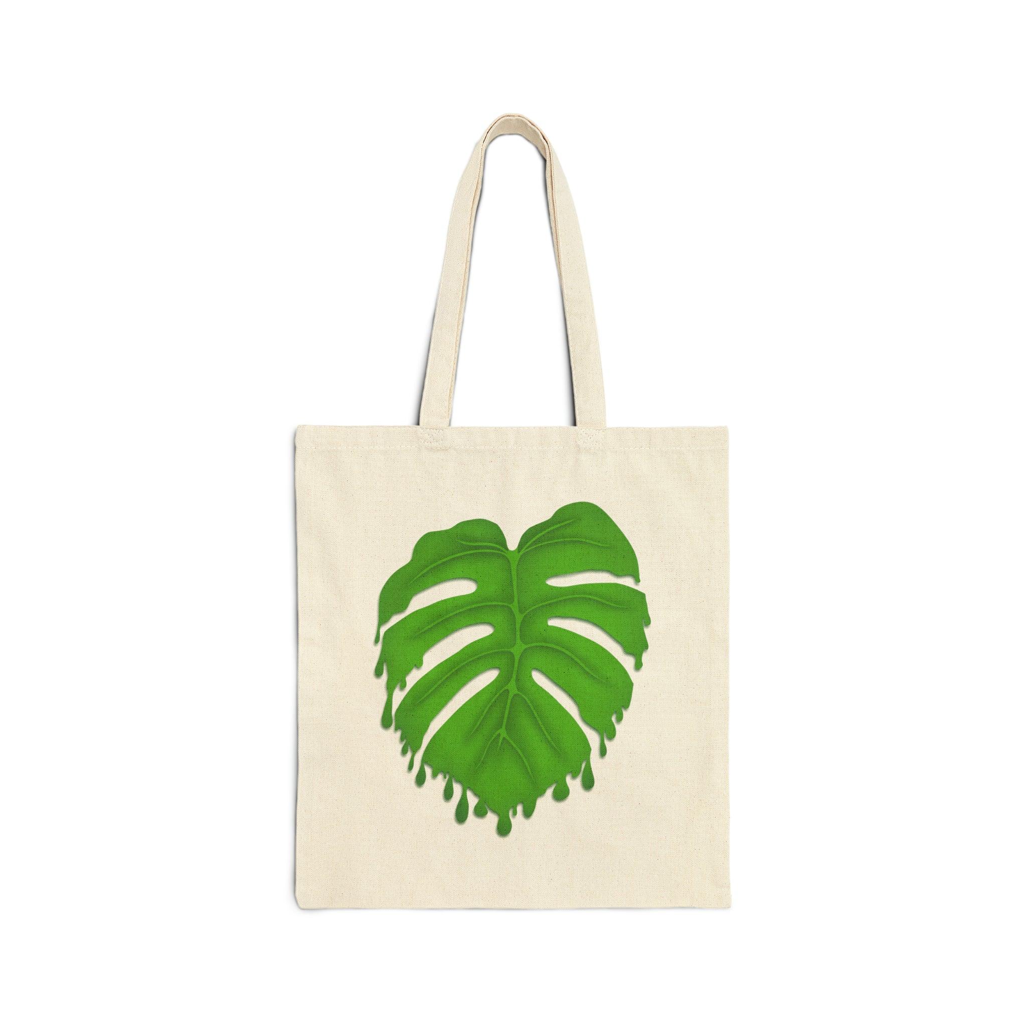 Melting Monstera Canvas Tote Bag – Eco Friendly Everyday Carry