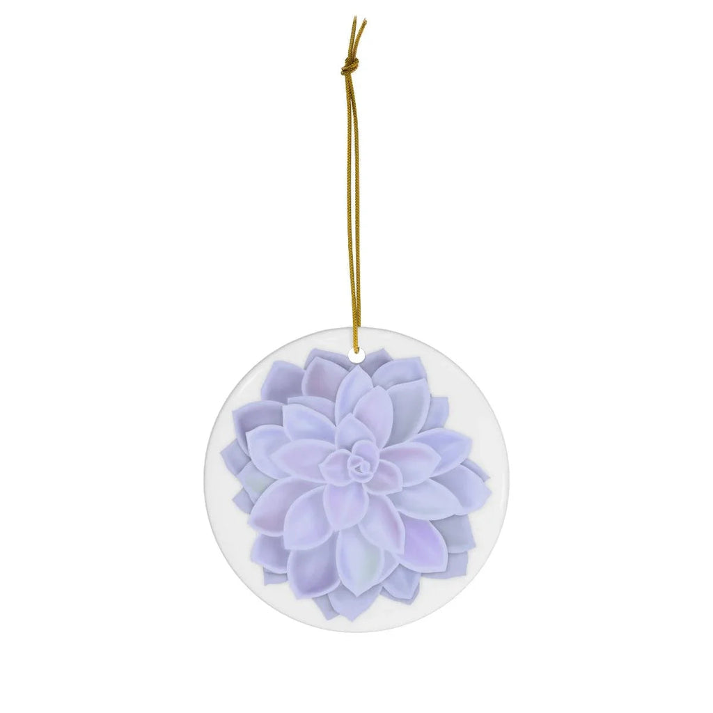Echeveria Violet Queen Succulent Ceramic Ornament – Rosette Holiday Decor