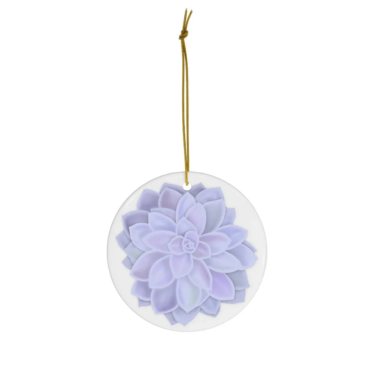Echeveria Violet Queen Succulent Ceramic Ornament – Rosette Holiday Decor