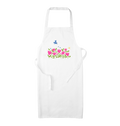 Breezy Tulips with Blue Flying Bird Organic Apron (White)