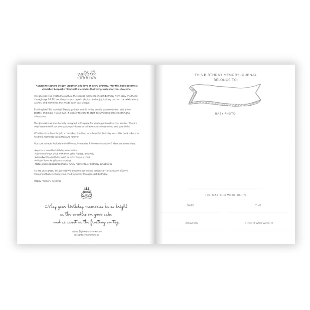 Birthday Memory Book- Seafoam Candles