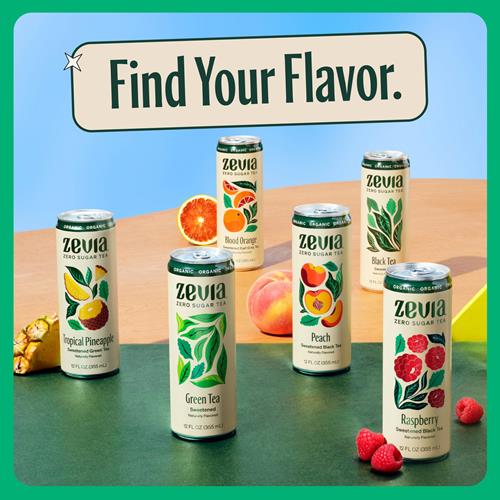 Zevia Organic Sugar Free Iced Tea, Green Tea Tropical Pineapple, 12 Ounce Can