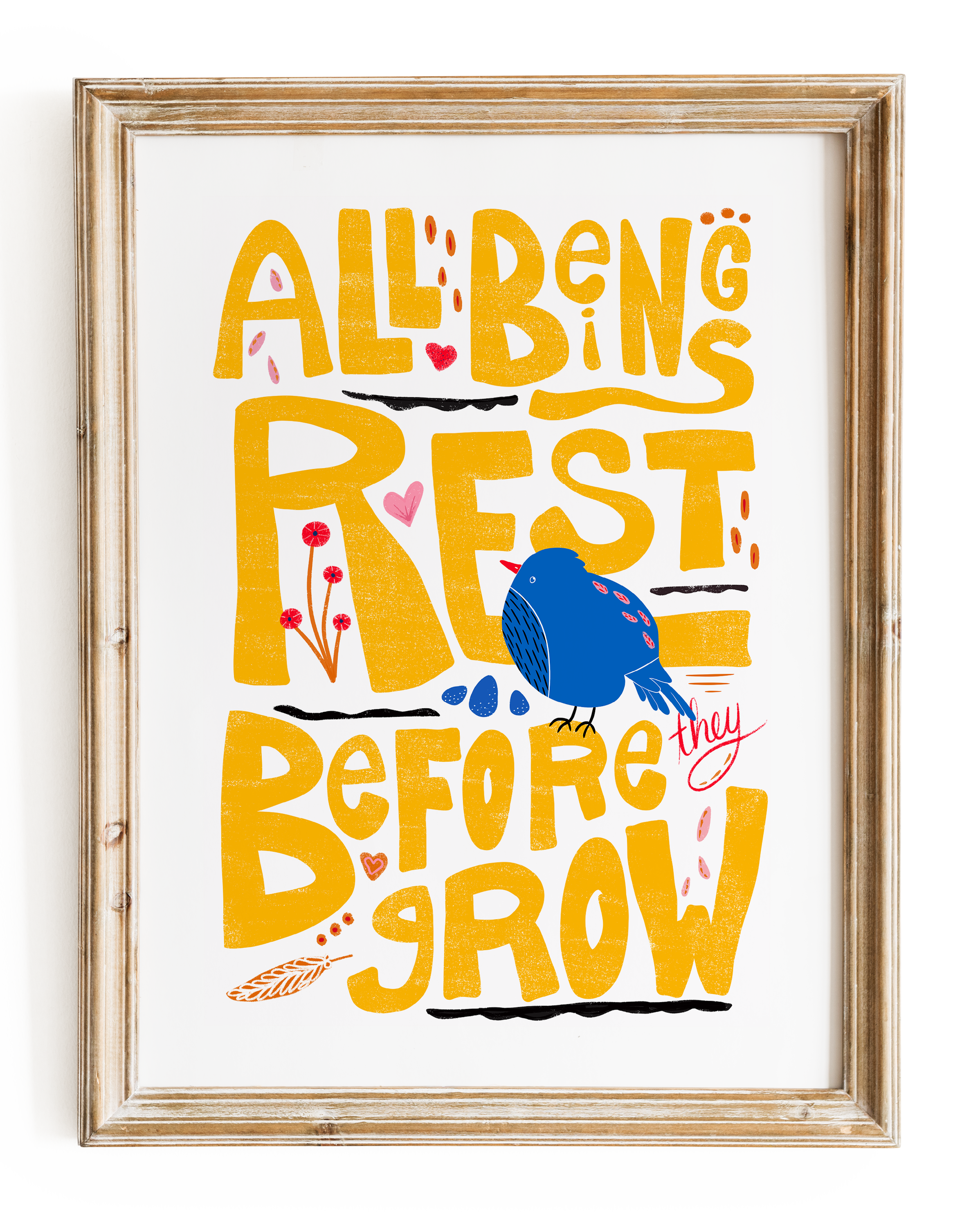 "All Beings Rest" Meditative Eco-Art Print 12x18"