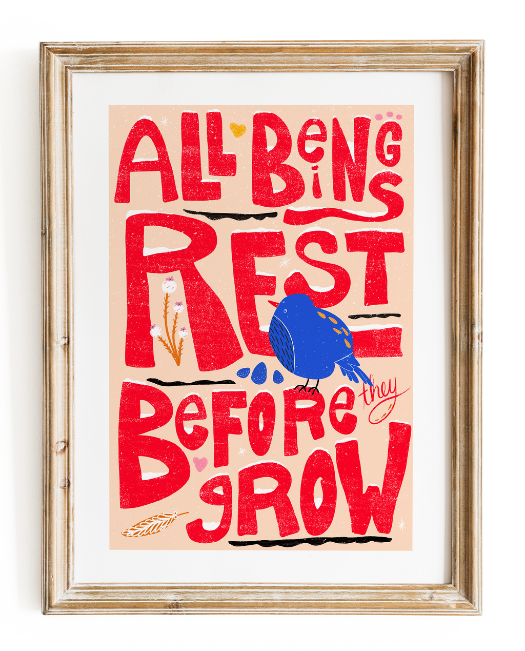 "All Beings Rest" Meditative Eco-Art Print 12x18"