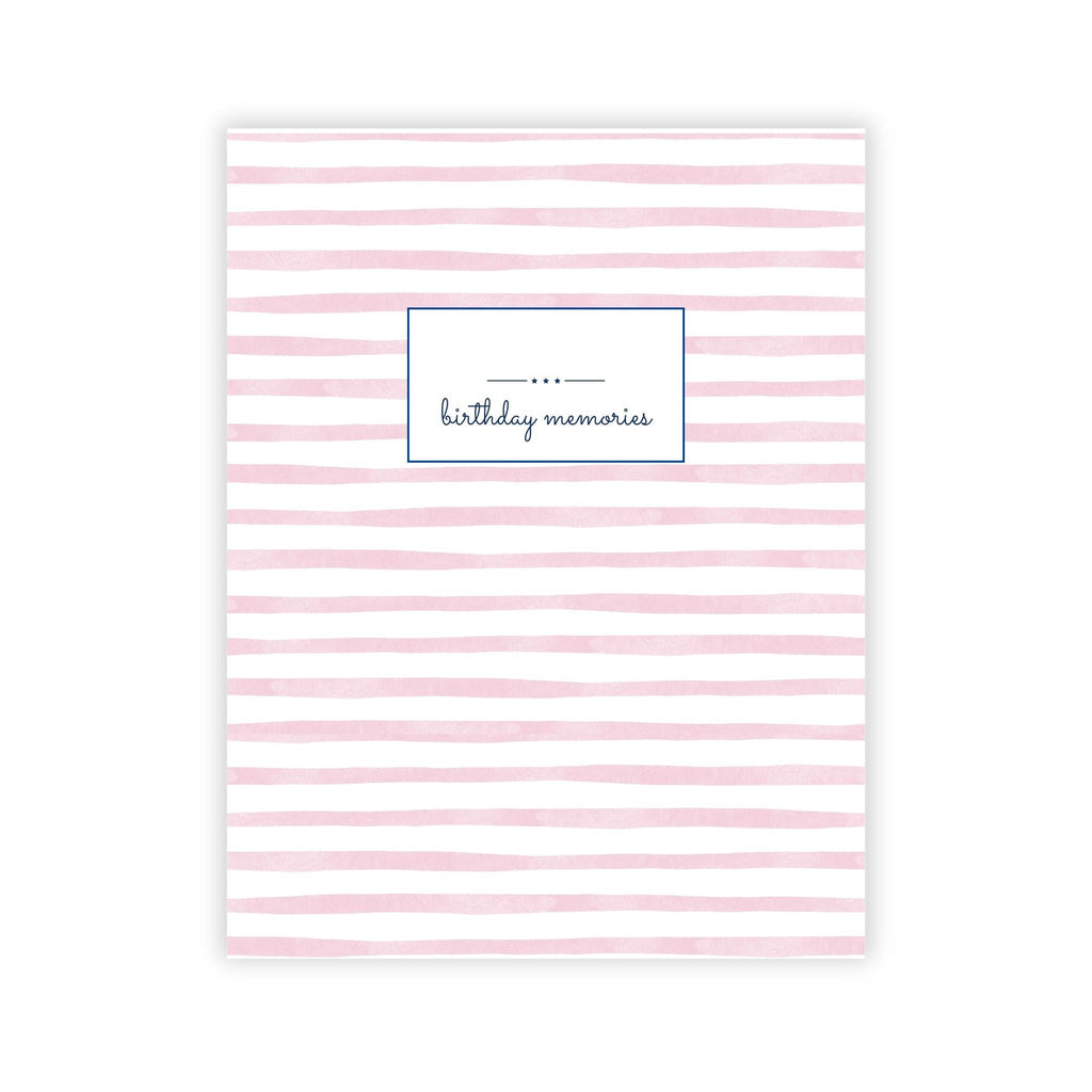 Birthday Memory Book- Blush Stripes