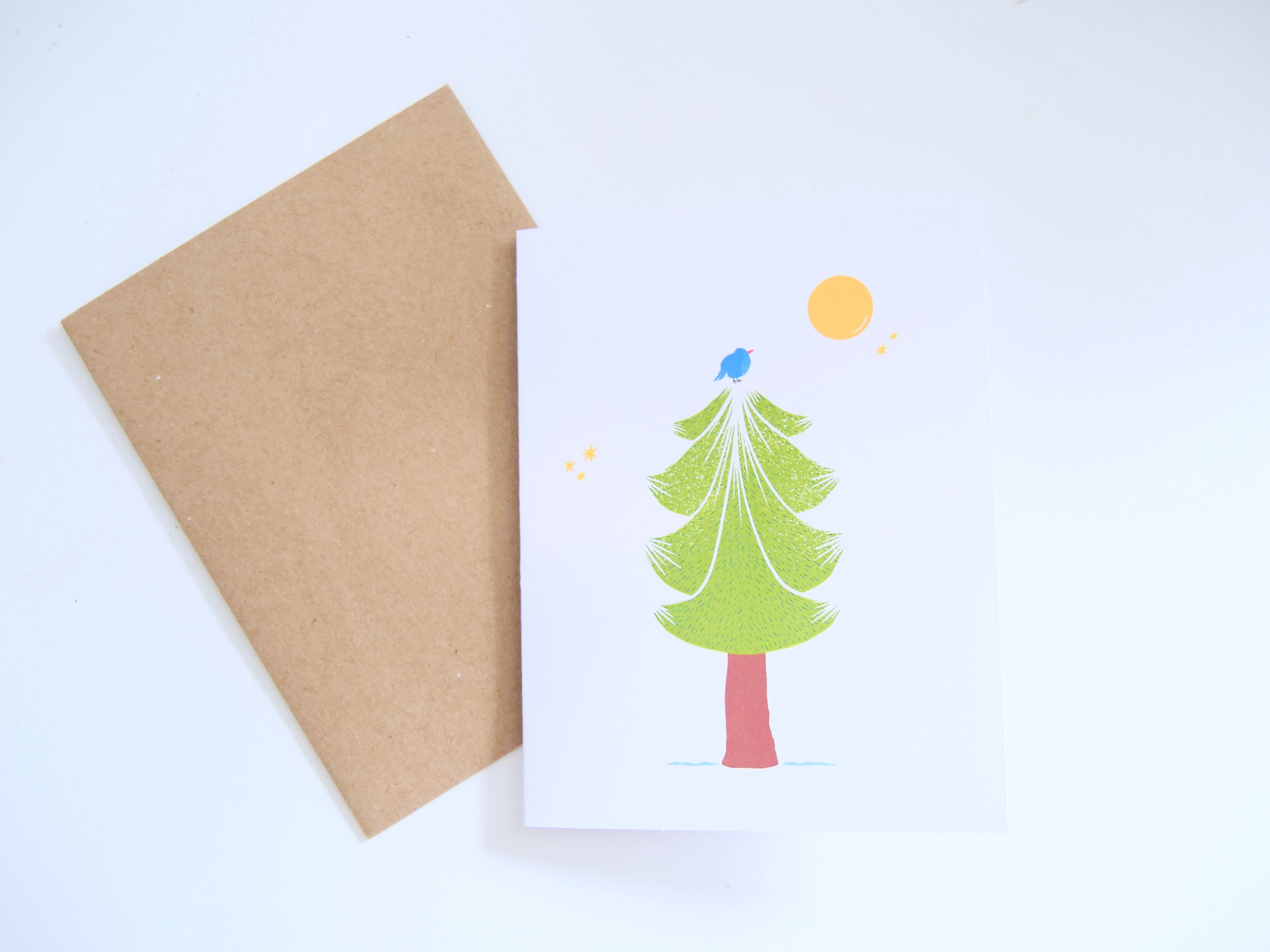 Pine Tree Greeting Cards + Matching Envelope - Assorted (Winter Wishes)