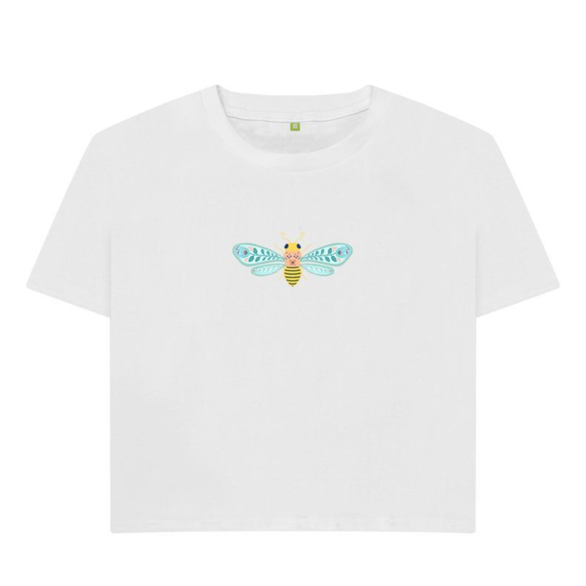 Boxy Bee T-Shirt (Adult - Gray, White & Dusty Blue)