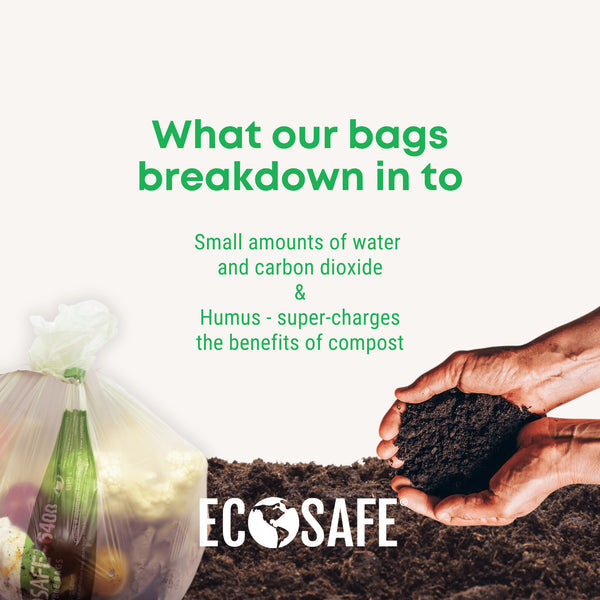 EcoSafe Zero Waste 90 Gallon Compostable Bags - 54x60 (QTY 60), SKU HB5460-85
