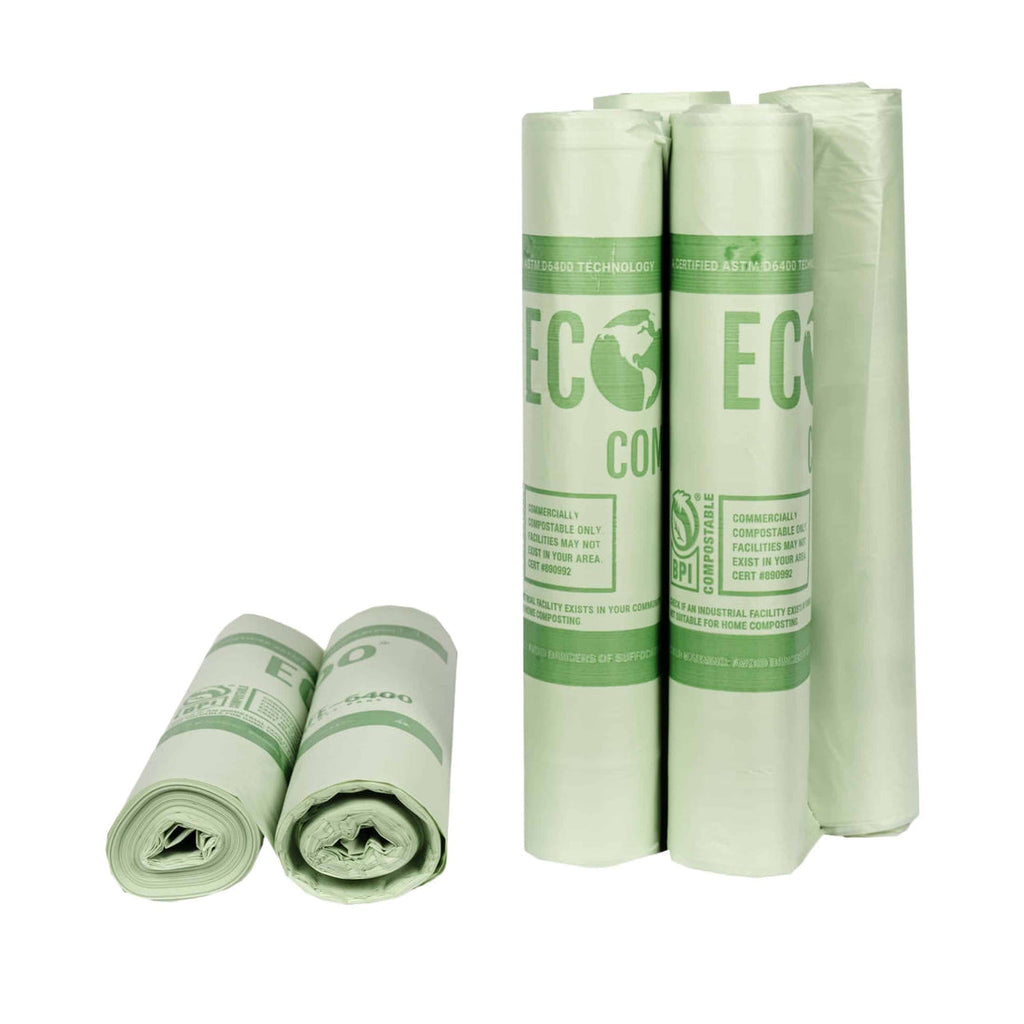 EcoSafe Zero Waste 90 Gallon Compostable Bags - 54x60 (QTY 60), SKU HB5460-85