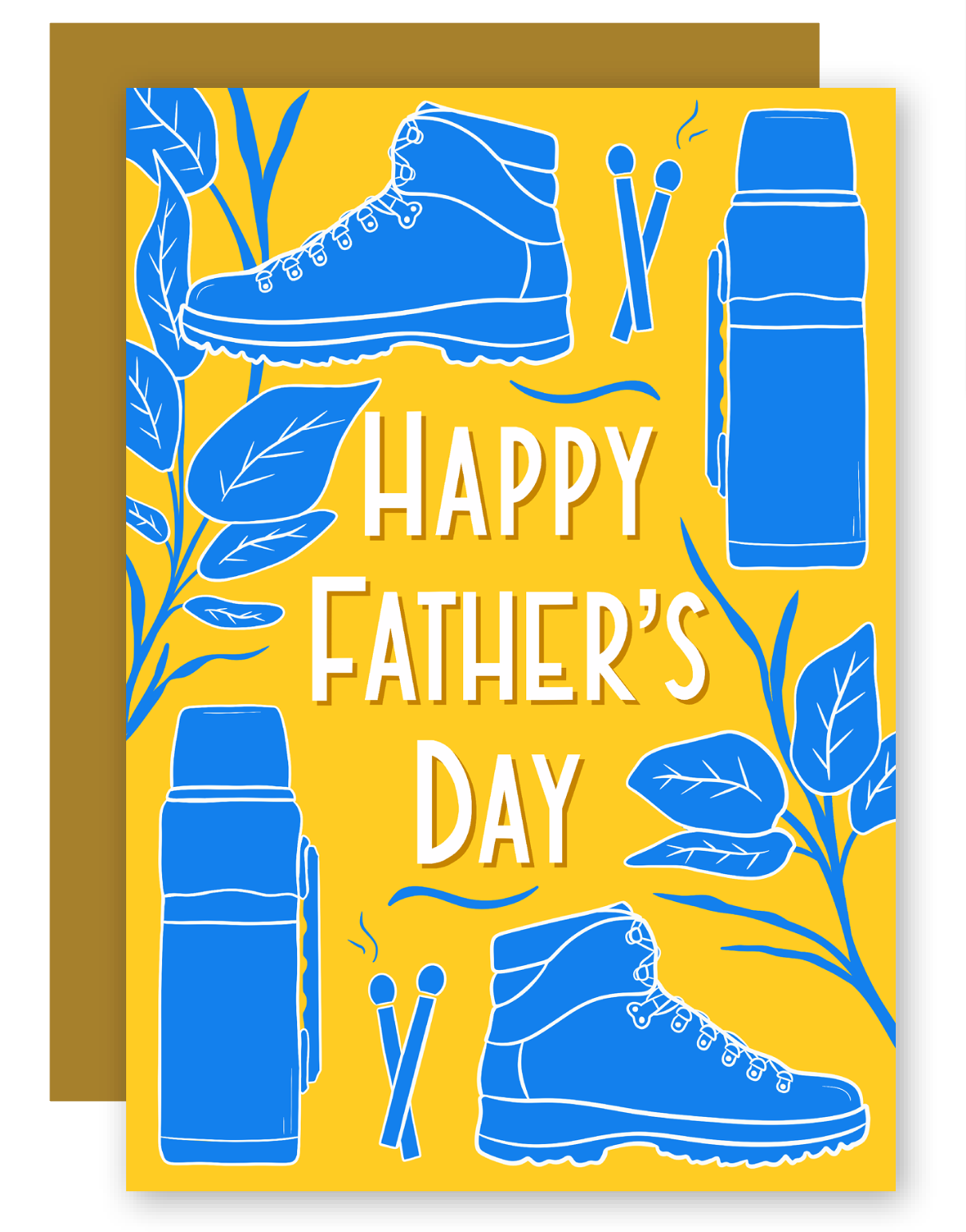 Father's Day Woodsy Camping Hiking Greeting Card + Matching Envelope - Assorted (Occasion)