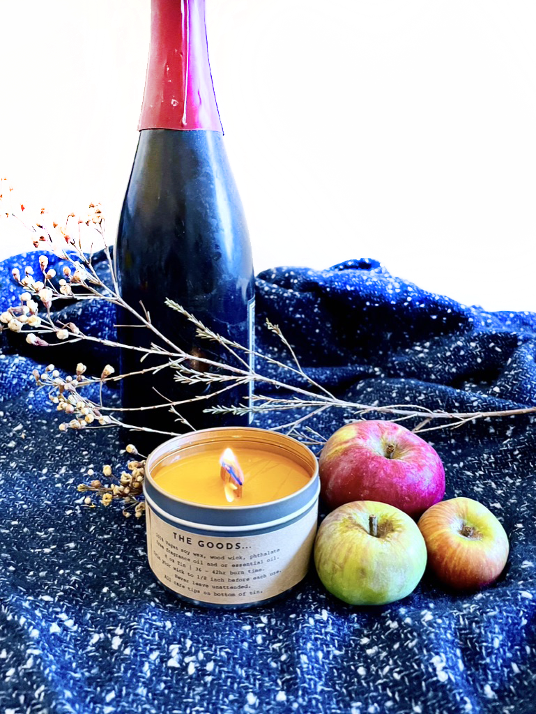 Winter Light Candle Relaxation Set: "Imagine" Scented Candle (Vanilla Liqueur + Oak), Meditation Card + Mindfulness Journal (Winter Dreaming)