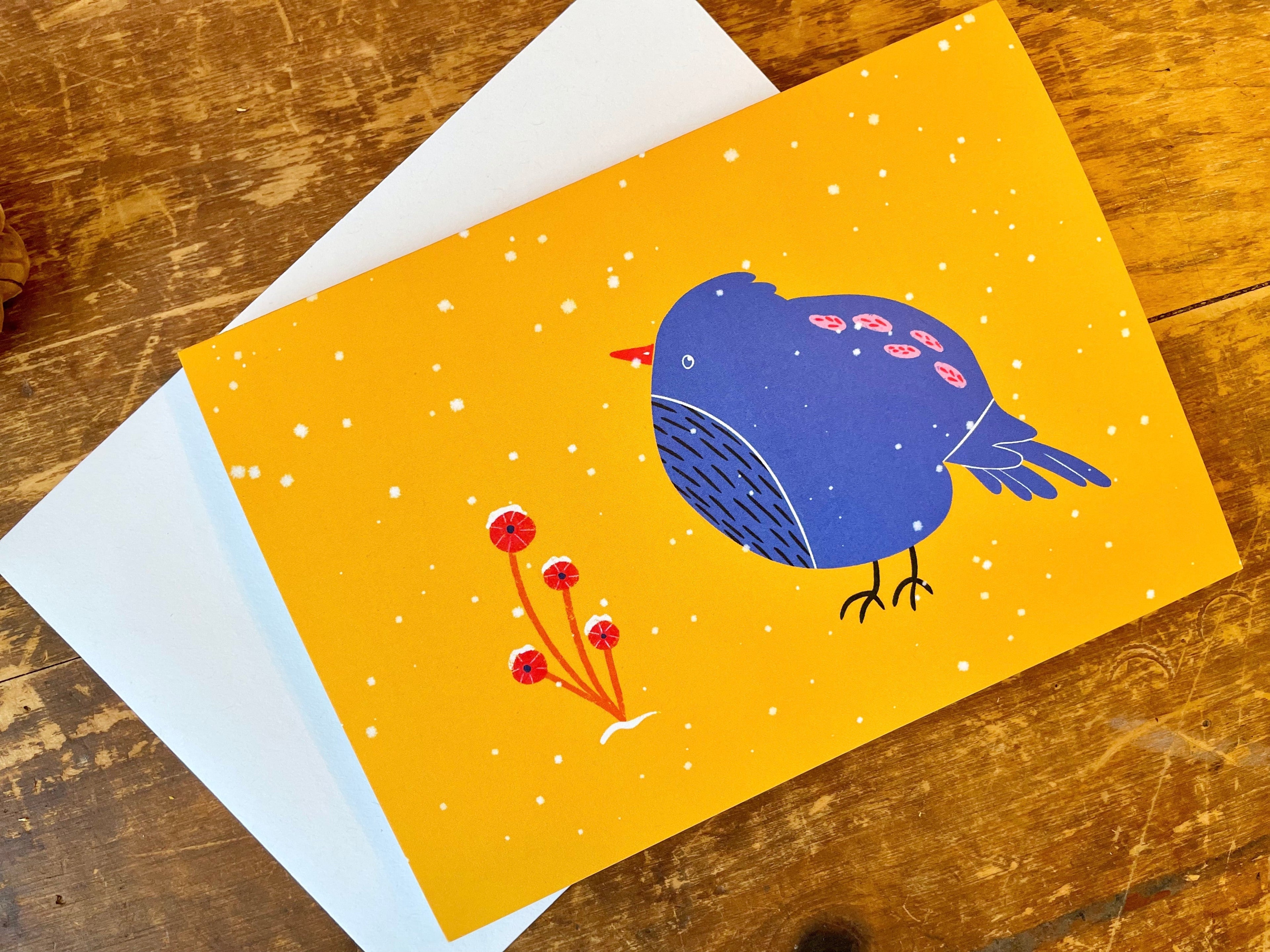 Eco Recycled 5x7 Greeting Cards w. Hand-Drawn Art + Recycled Envelopes, Blank inside - Assorted (Words of Love)