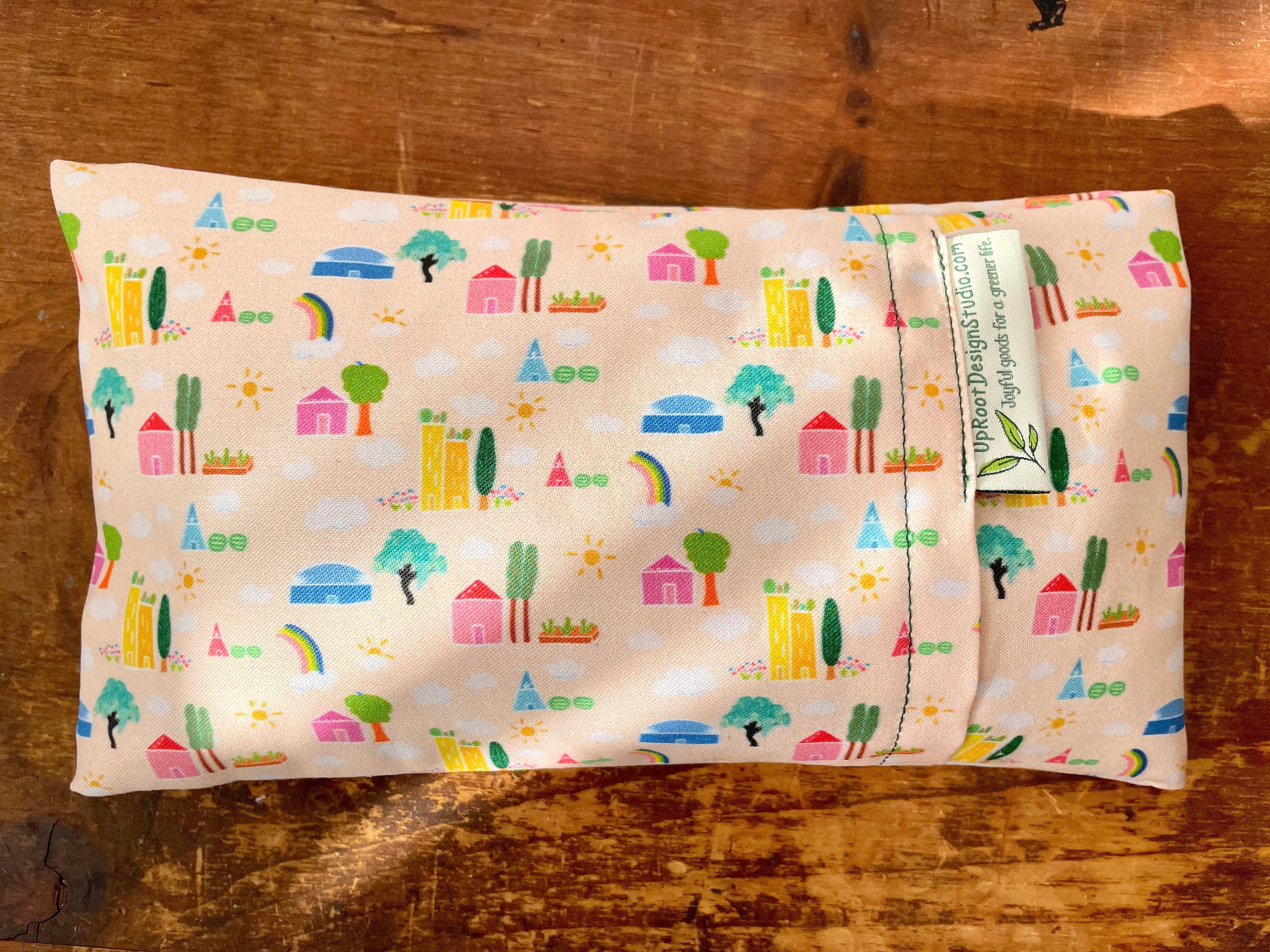 Scented Serenity Eye Pillow Set - Scent: Lavender - Patterns: Green Cities + Breezy Tulips (Grow & Bloom Collection)