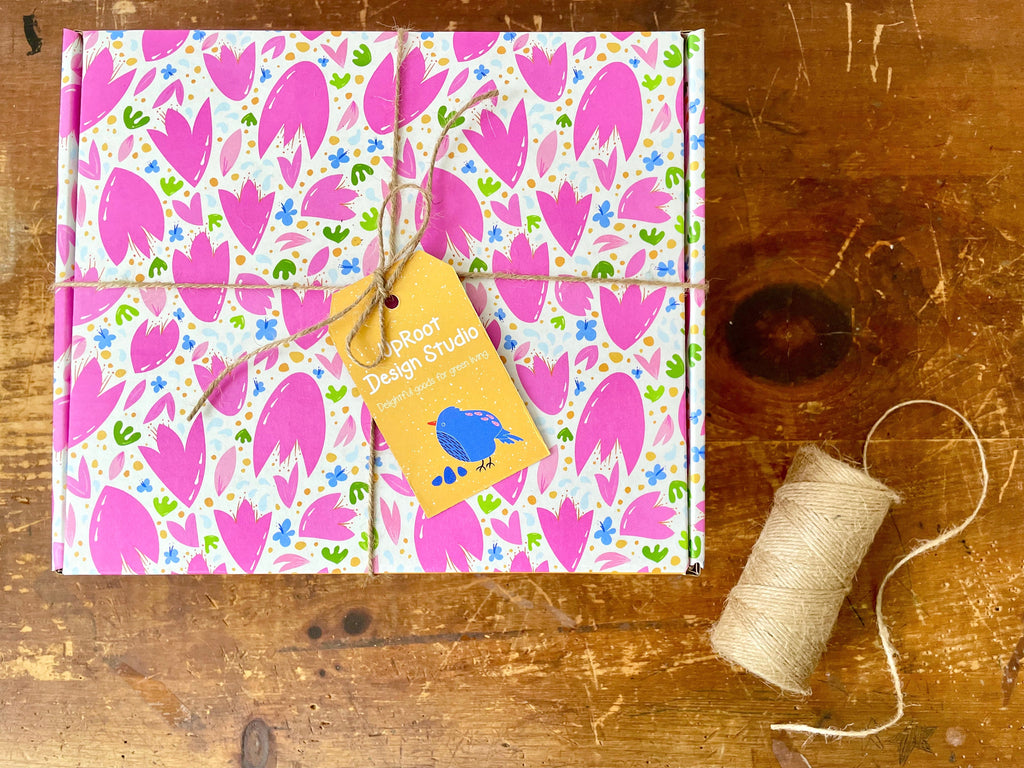 "Growing Joy" Trio Gift Set: Polka-Dot Plant Kit, Mindfulness Journal, "Jasmine Green" Tea, Honey, Greeting Card (Grow & Bloom)