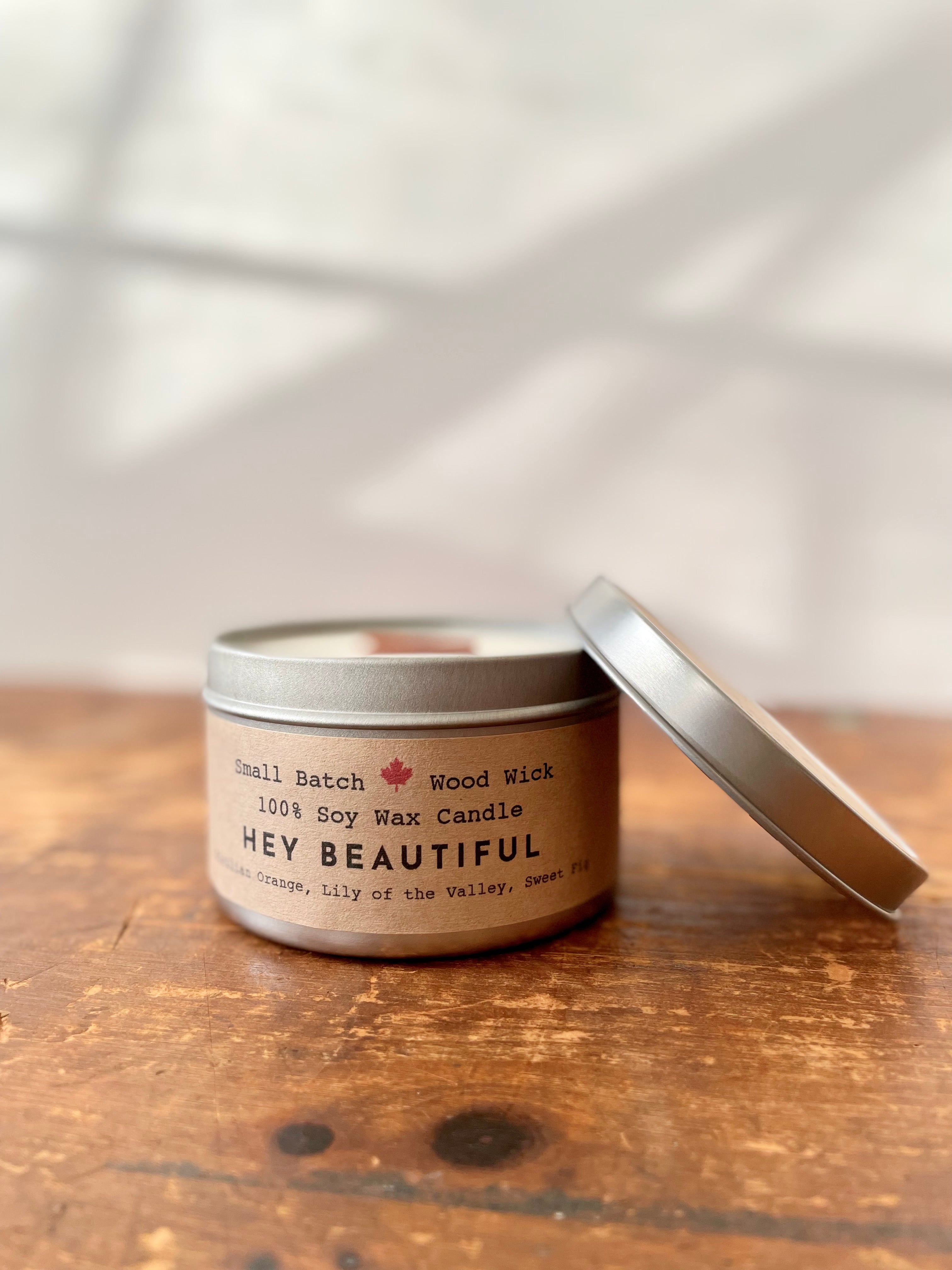 Shine On Candle Relaxation Set: "Hey Beautiful" Candle (Orange, Fig, Lily of the Valley), Meditation Card + Mindfulness Journal