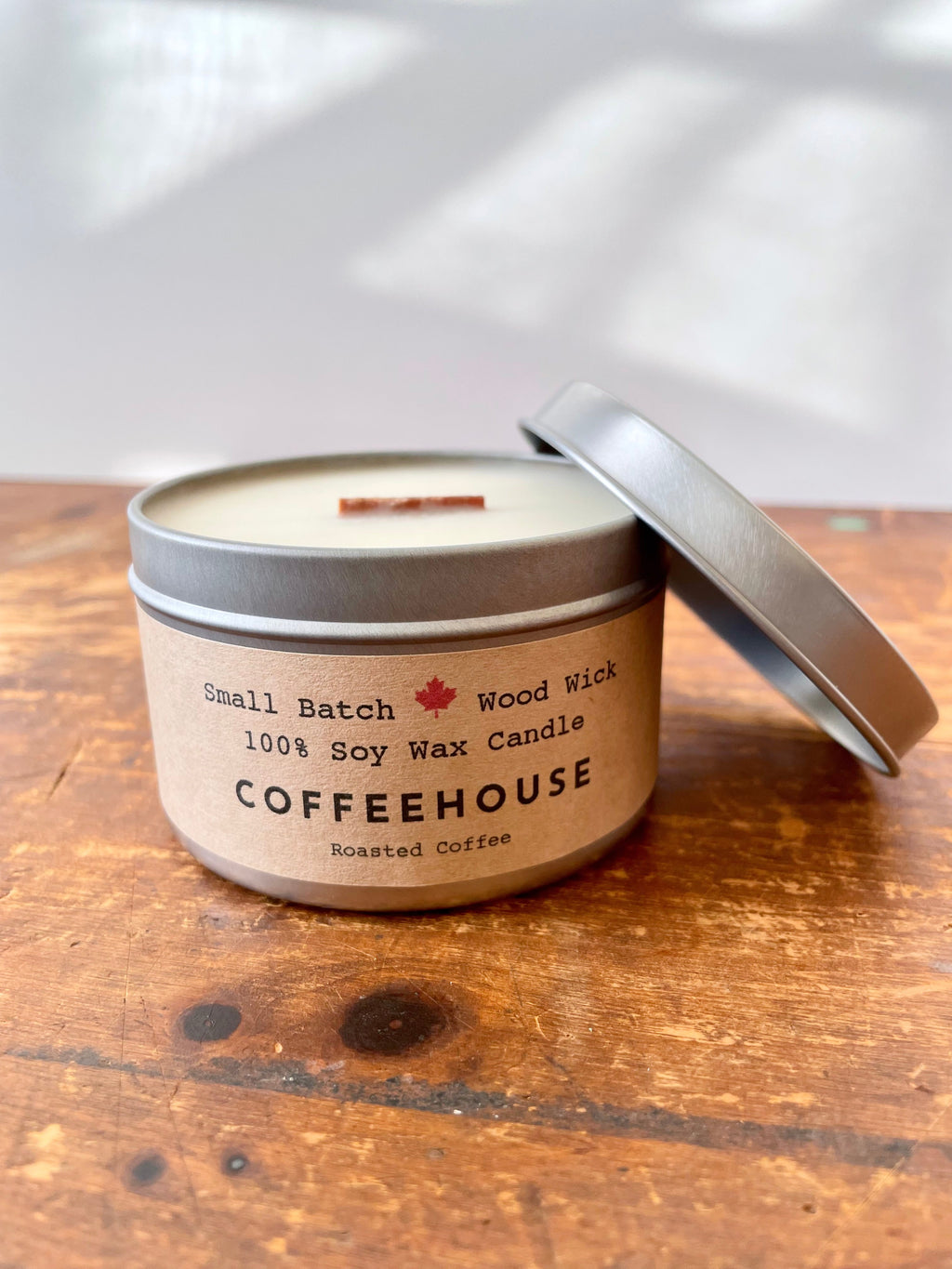 Shine On Candle Relaxation Set: "Coffeehouse" Crackling Wick Candle - Scented of Roasted Coffee, Meditation Card + Mindfulness Journal (Grow & Bloom)