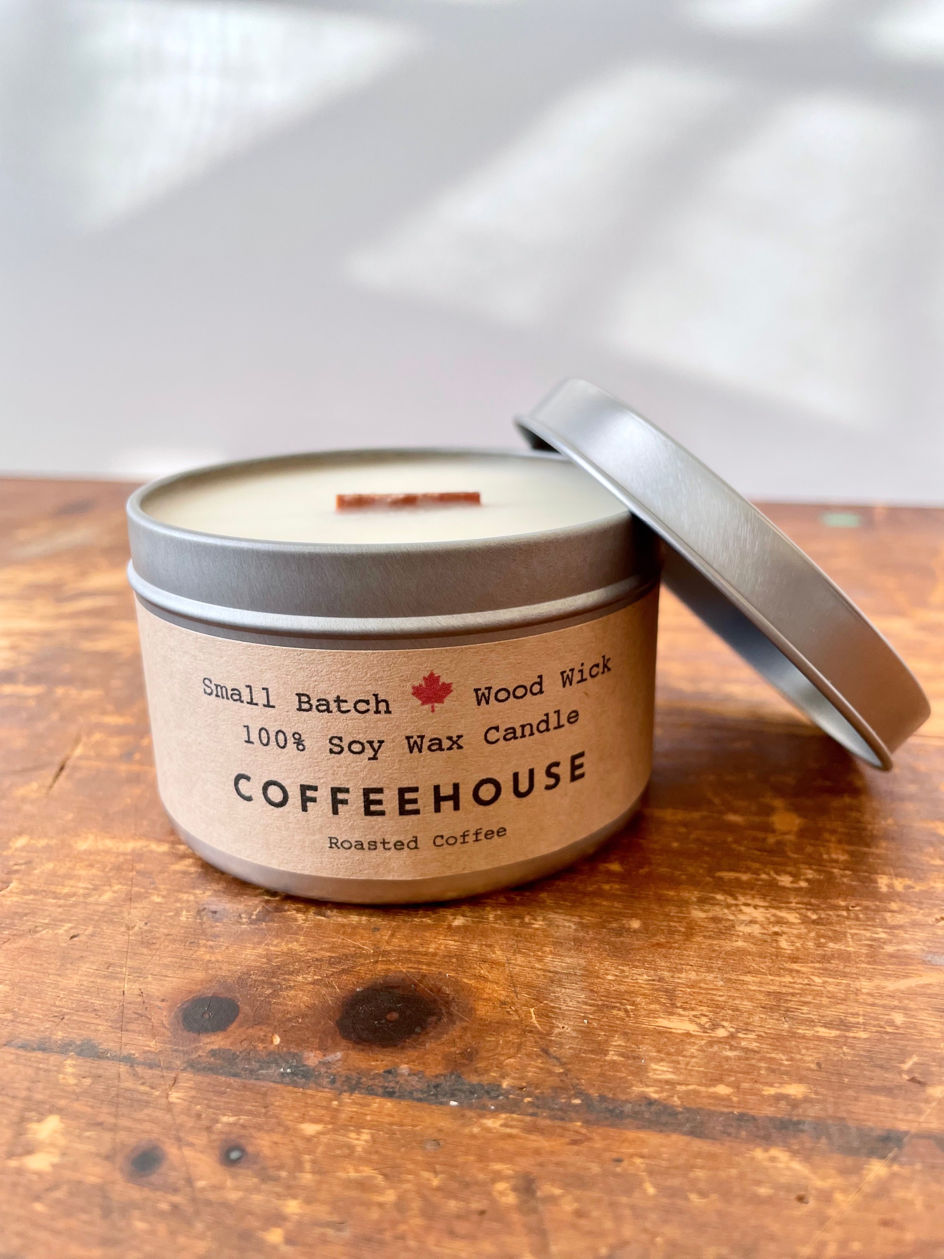 Shine On Candle Relaxation Set: "Coffeehouse" Crackling Wick Candle - Scented of Roasted Coffee, Meditation Card + Mindfulness Journal (Grow & Bloom)