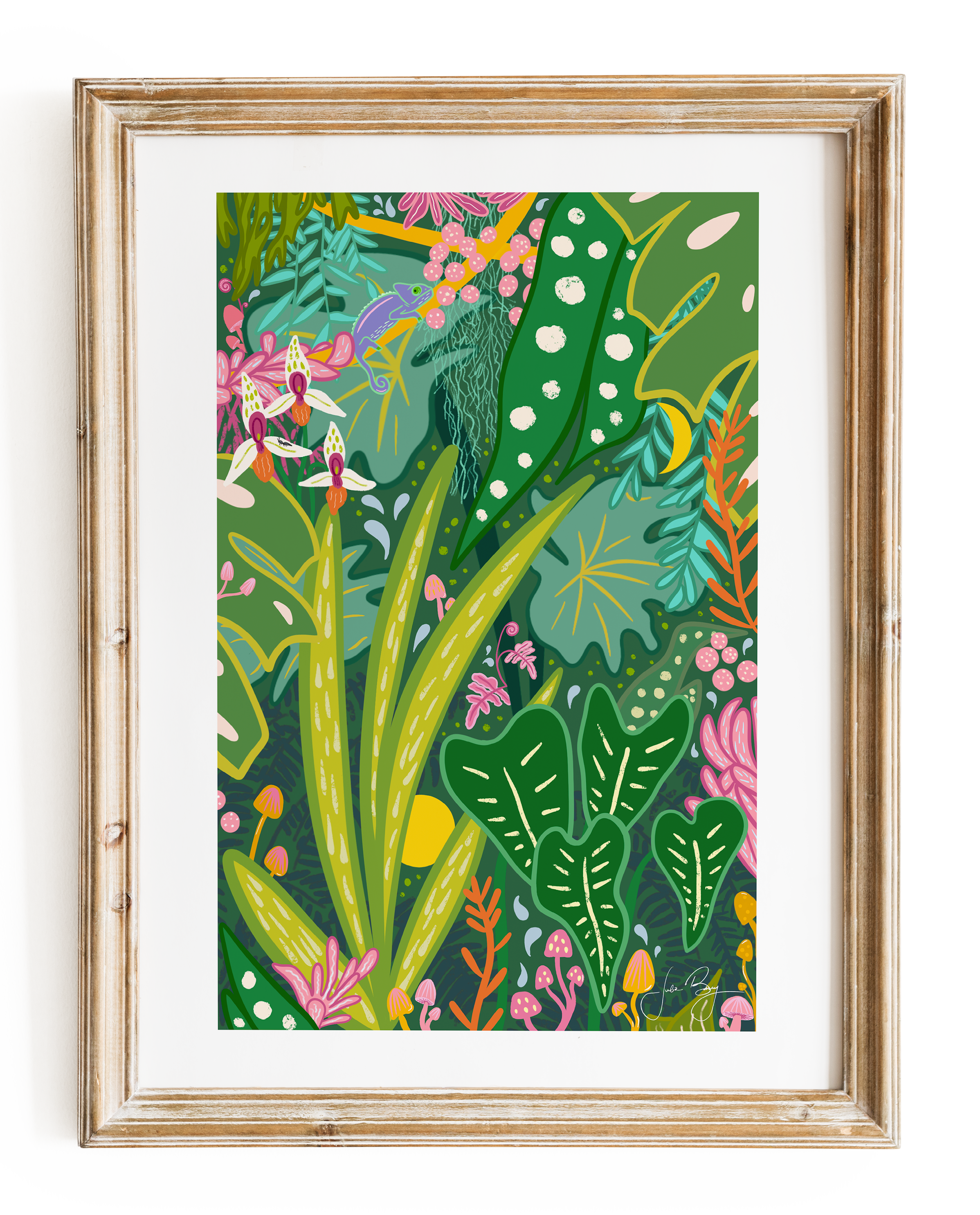 "Into the Jungle" Colorful Eco-Art Print 5x7"