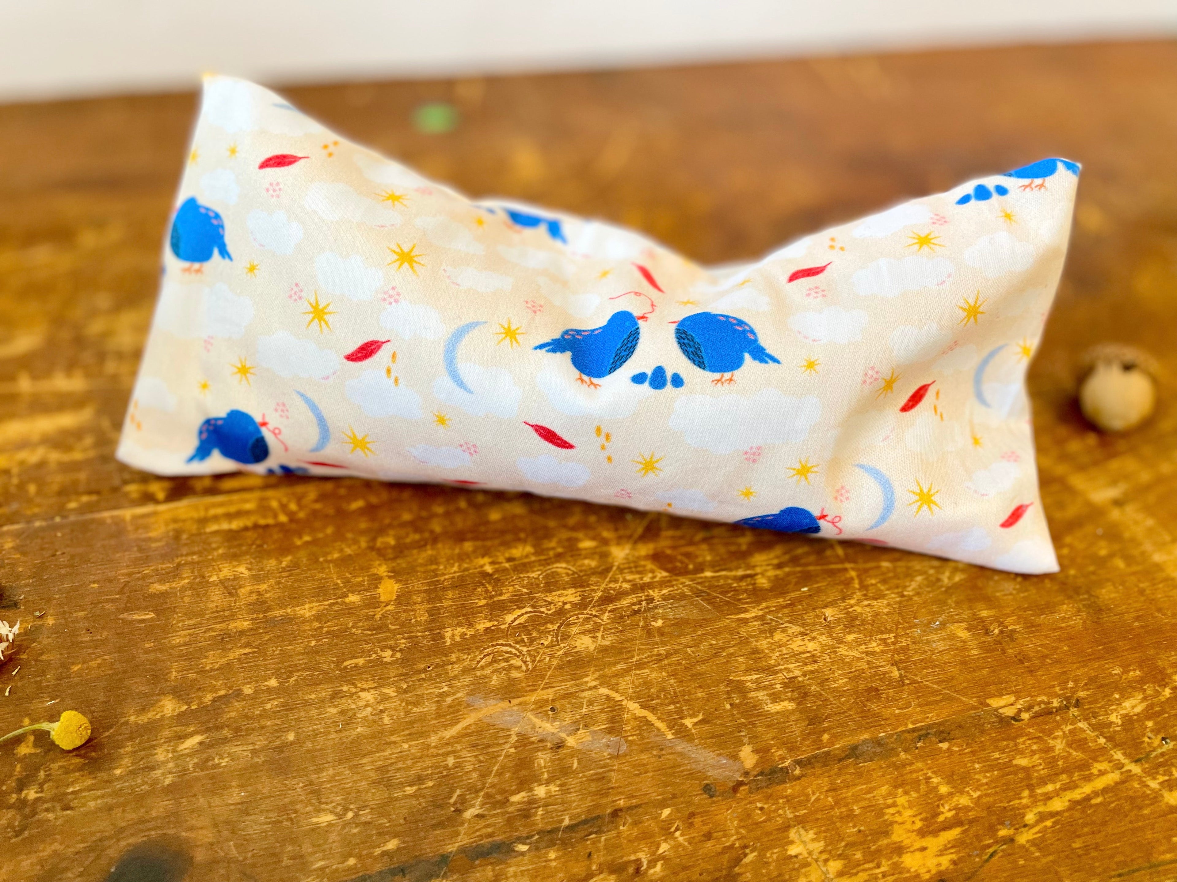 Scented Serenity Eye Pillow - Birds on Light Peach (Winter Dreaming Collection)