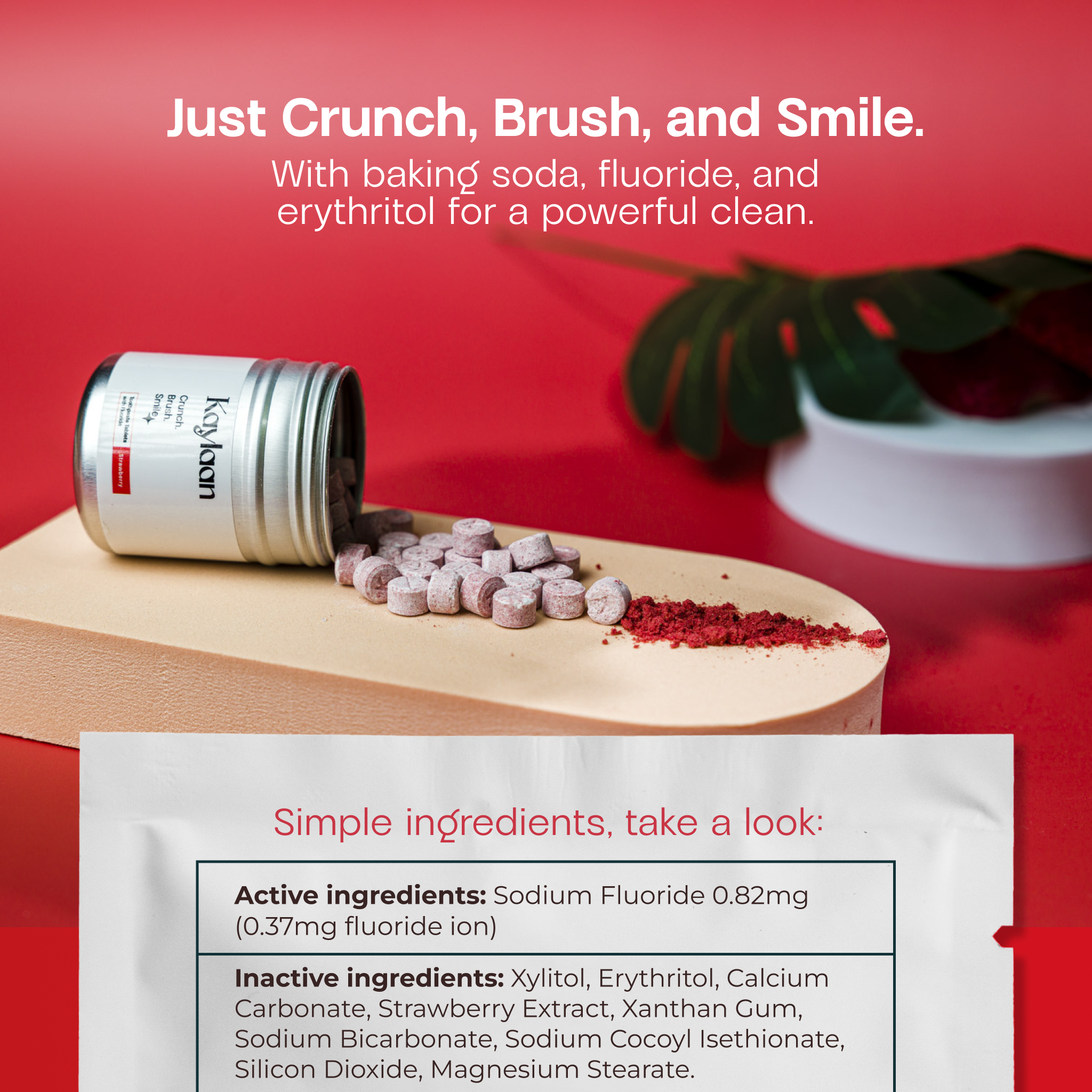 Fluoride Strawberry Toothpaste Tablets Refill