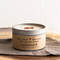 Golden Light Candle Relaxation Set: "Lakehouse" Scented (Flowers + Pine + Fresh Air) Candle,  Meditation Card + Mindfulness Journal (Grow & Bloom)