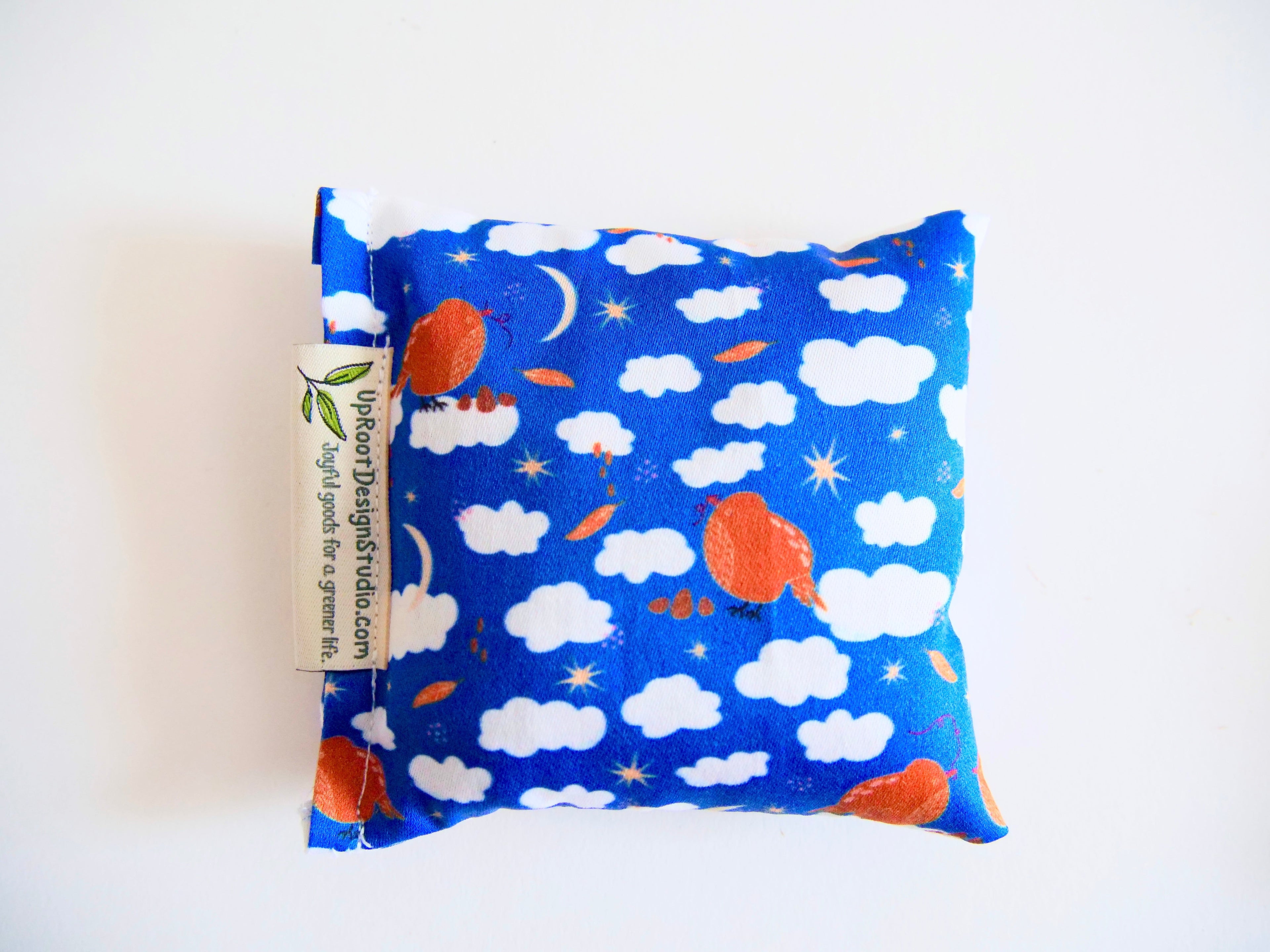 Rejuvenating Scented Sachets in "Birds" Pattern Filled with Organic Ingredients (Assorted Colors)
