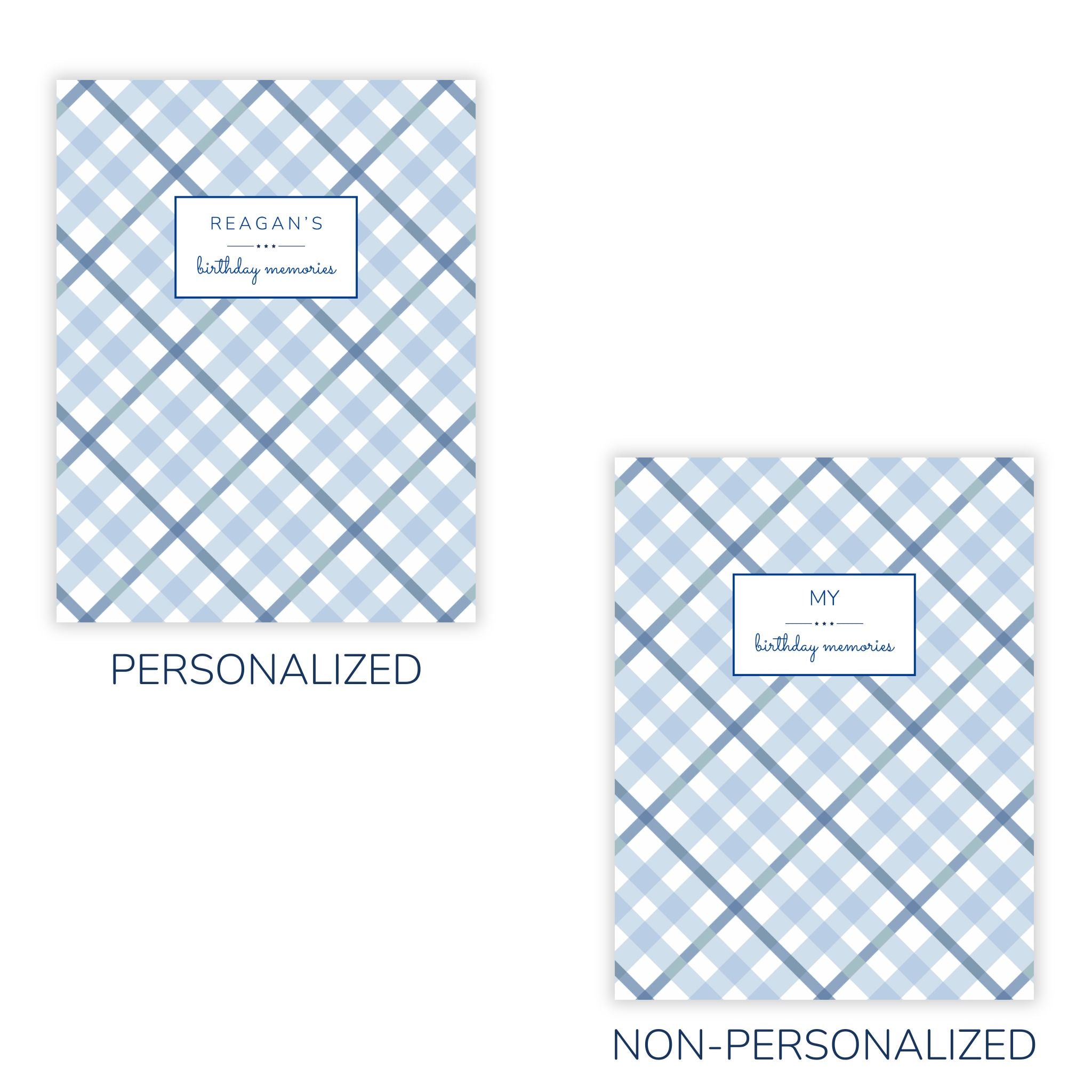 Birthday Memory Book- Coastal Plaid