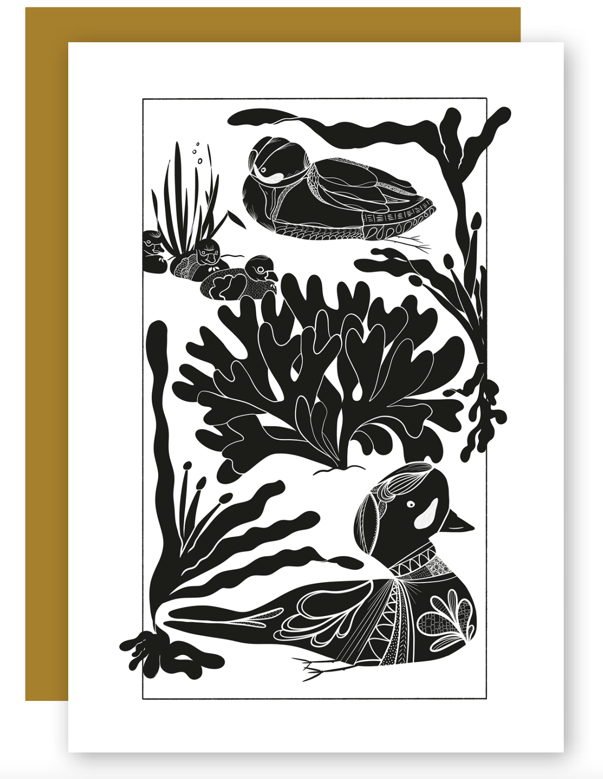 Eco Recycled 4x6 Greeting Cards w. Hand-Drawn Art + Recycled Envelopes, Blank inside - Assorted (Words of Love)