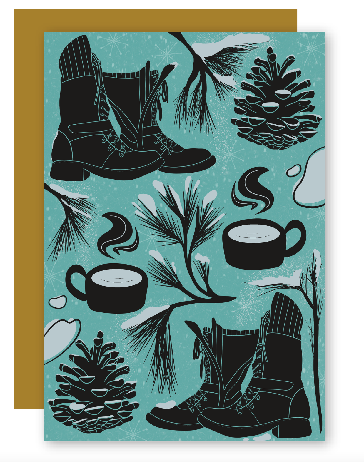 Holiday Winter Hike Greeting Card + Matching Envelope - Assorted (Winter Wishes/Winter Forest)