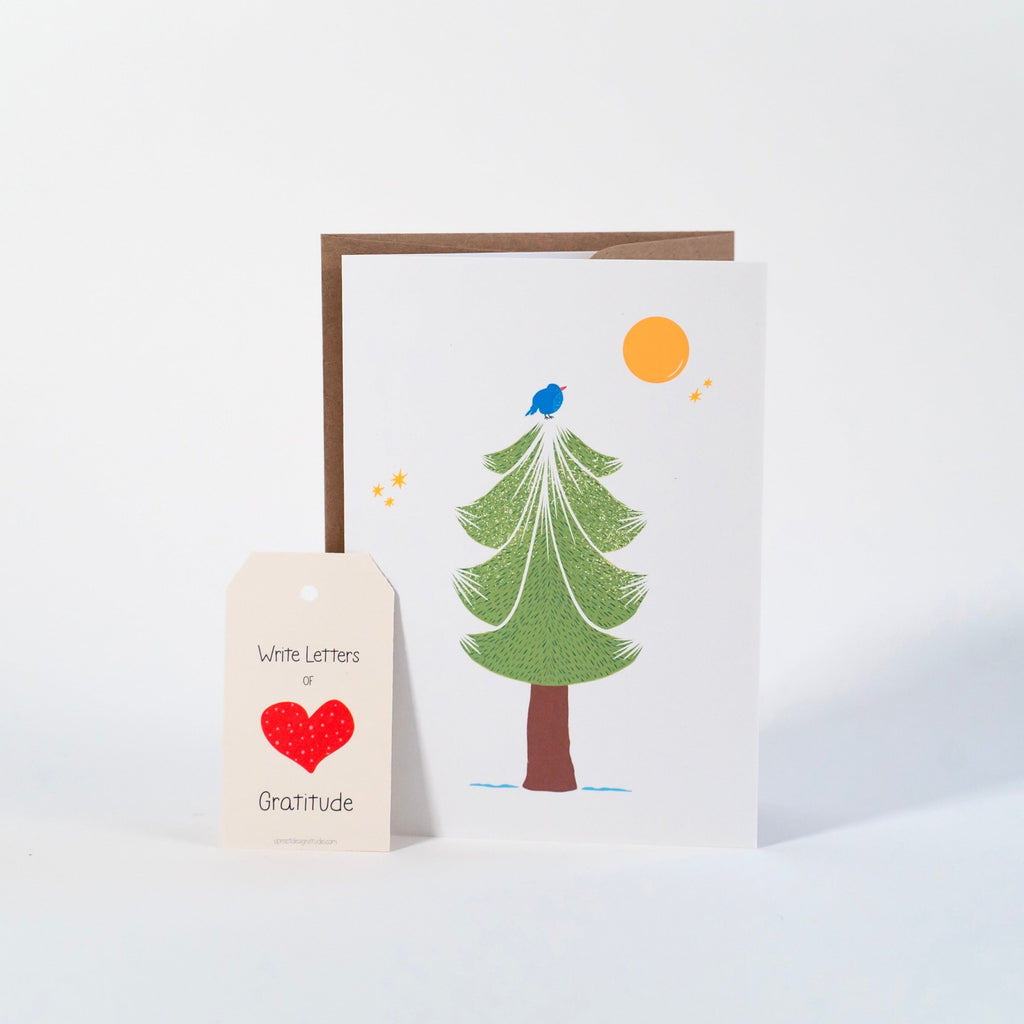 Pine Tree Greeting Cards + Matching Envelope - Assorted (Winter Wishes)
