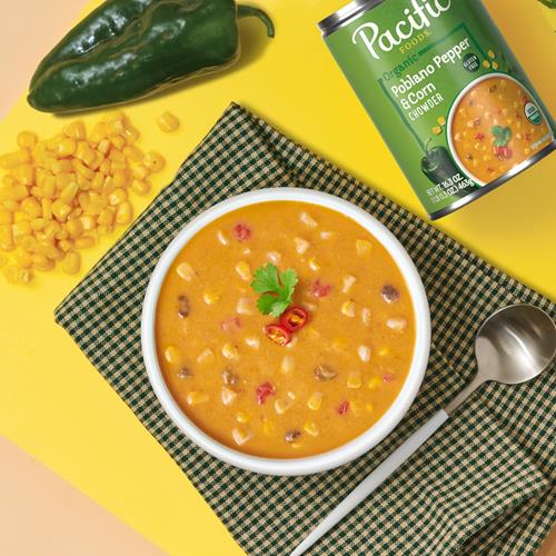 Pacific Foods Organic Poblano Pepper And Corn Chowder, 16.3 Oz Can
