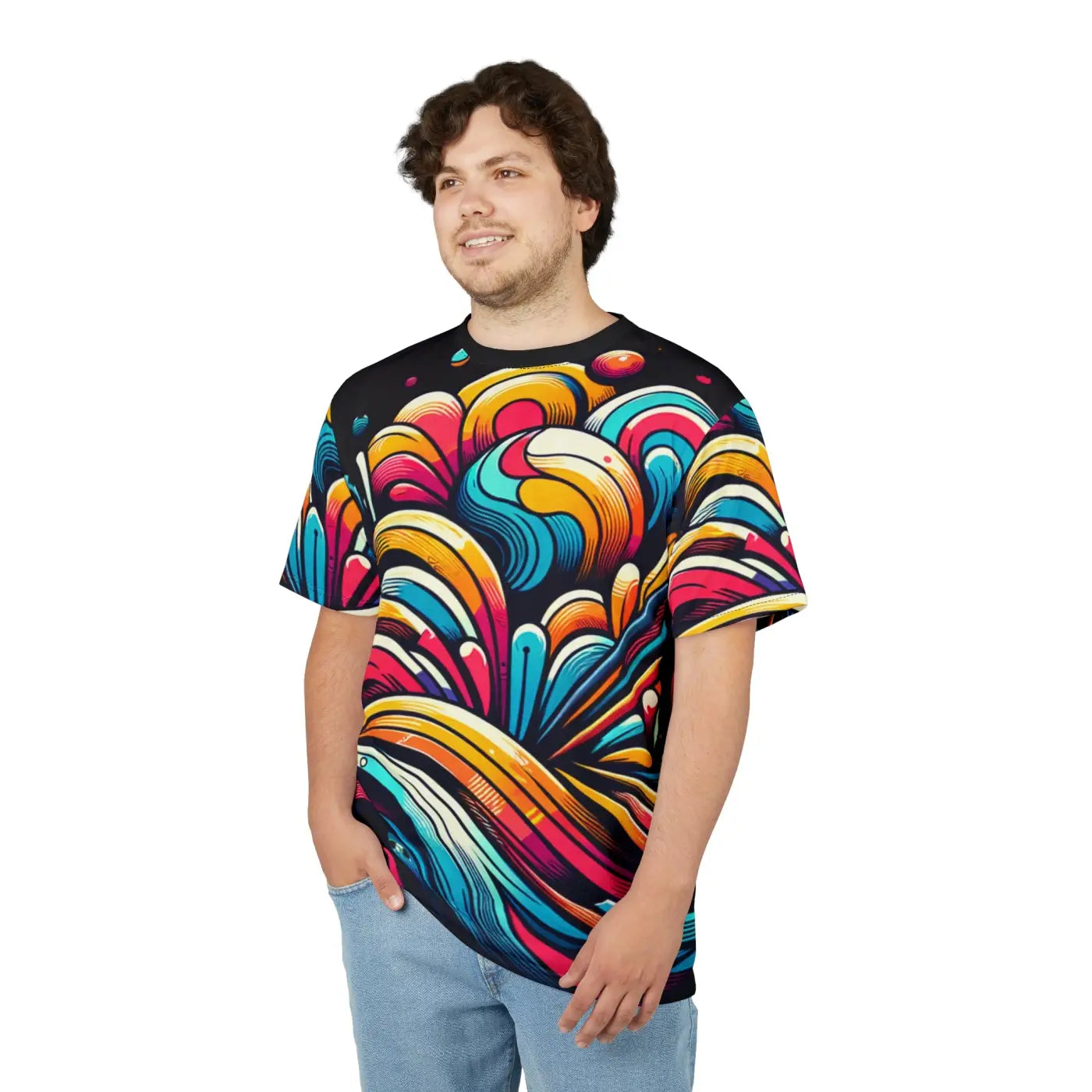 Abstract Brush Strokes Tee – Eco-friendly - Dipaliz