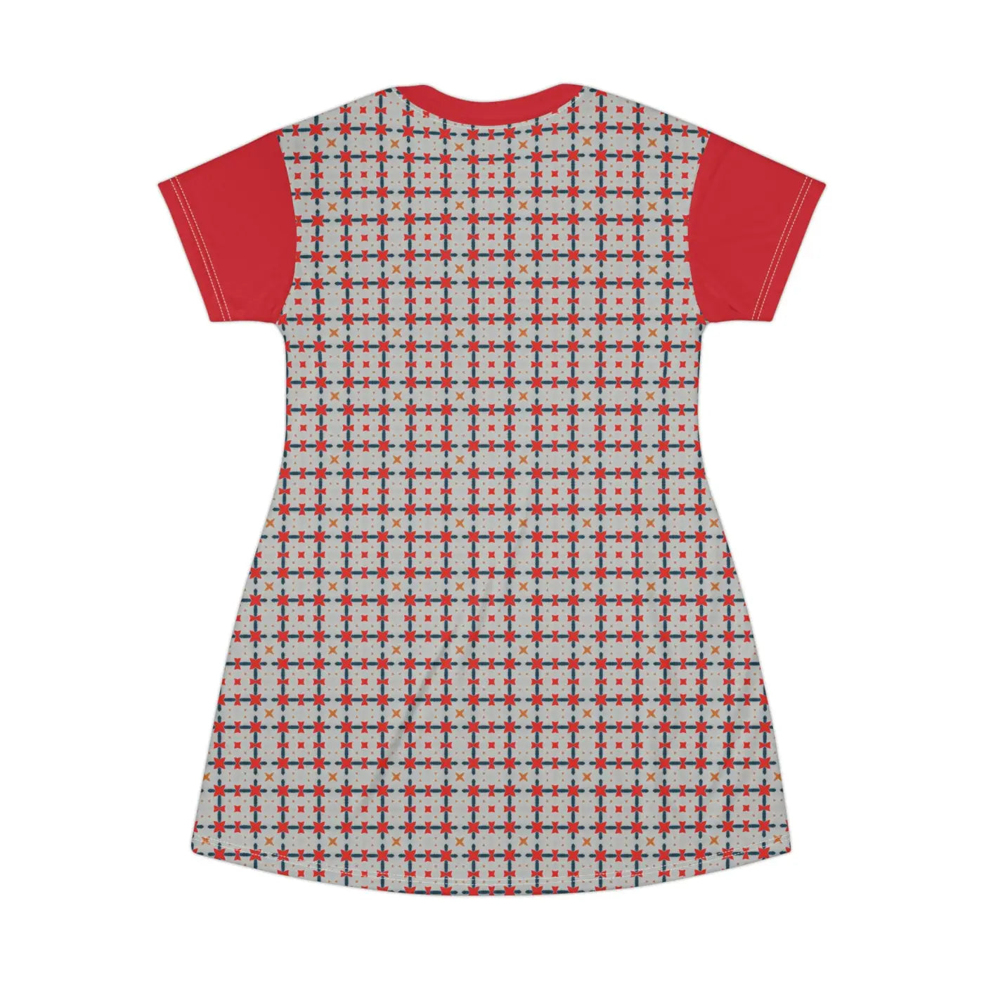 Red Pattern Shirt Dress – Eco Friendly Polyester - Dipaliz