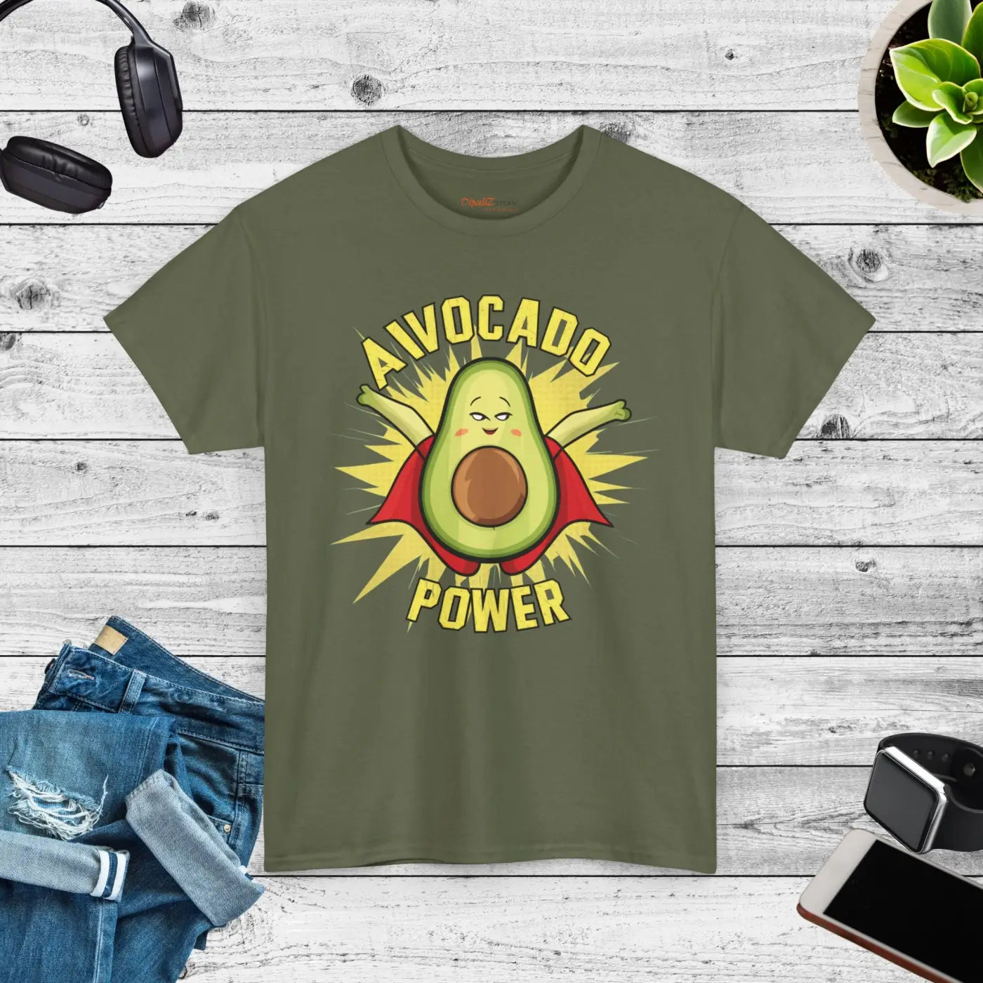 Avocado Power T-shirt – Eco-friendly Cotton - Dipaliz