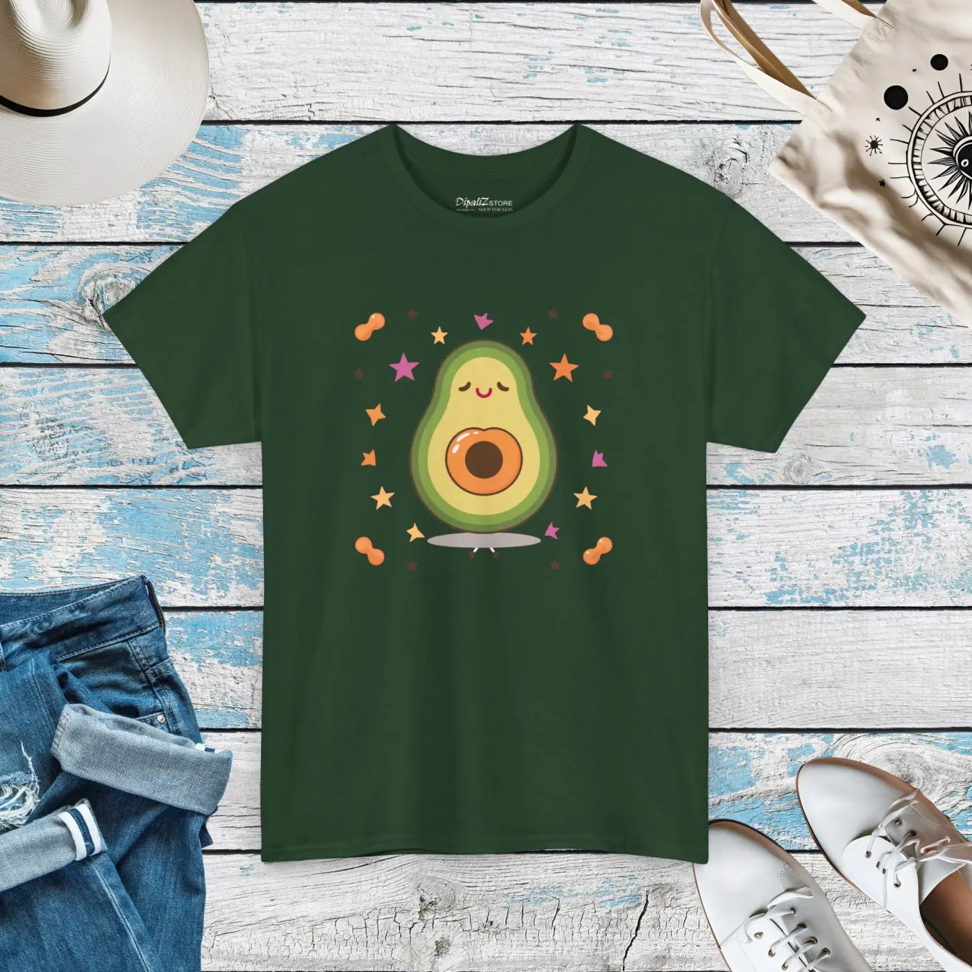 Cotton Avocado Tee – Eco-friendly Clothing - Dipaliz