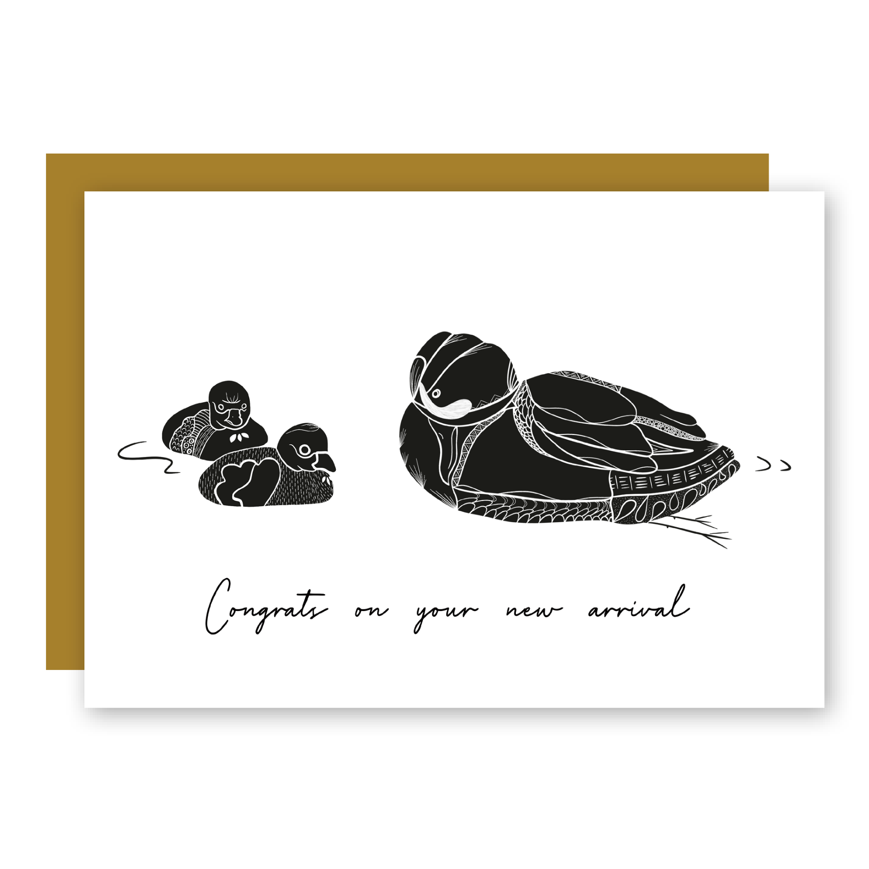 Eco Recycled 5x7 Greeting Cards w. Hand-Drawn Art + Recycled Envelopes, Blank inside - Assorted (Words of Love)