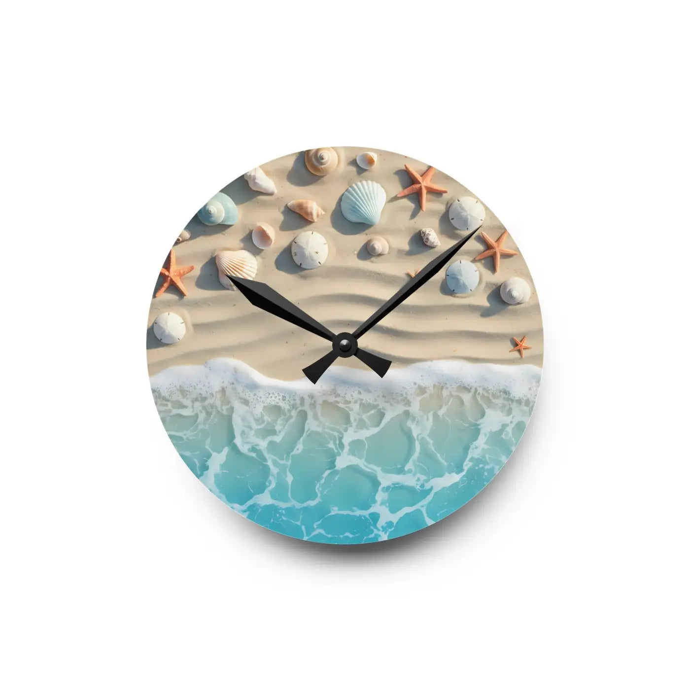 Beach Shore Acrylic Wall Clock – Coastal Decor - Dipaliz