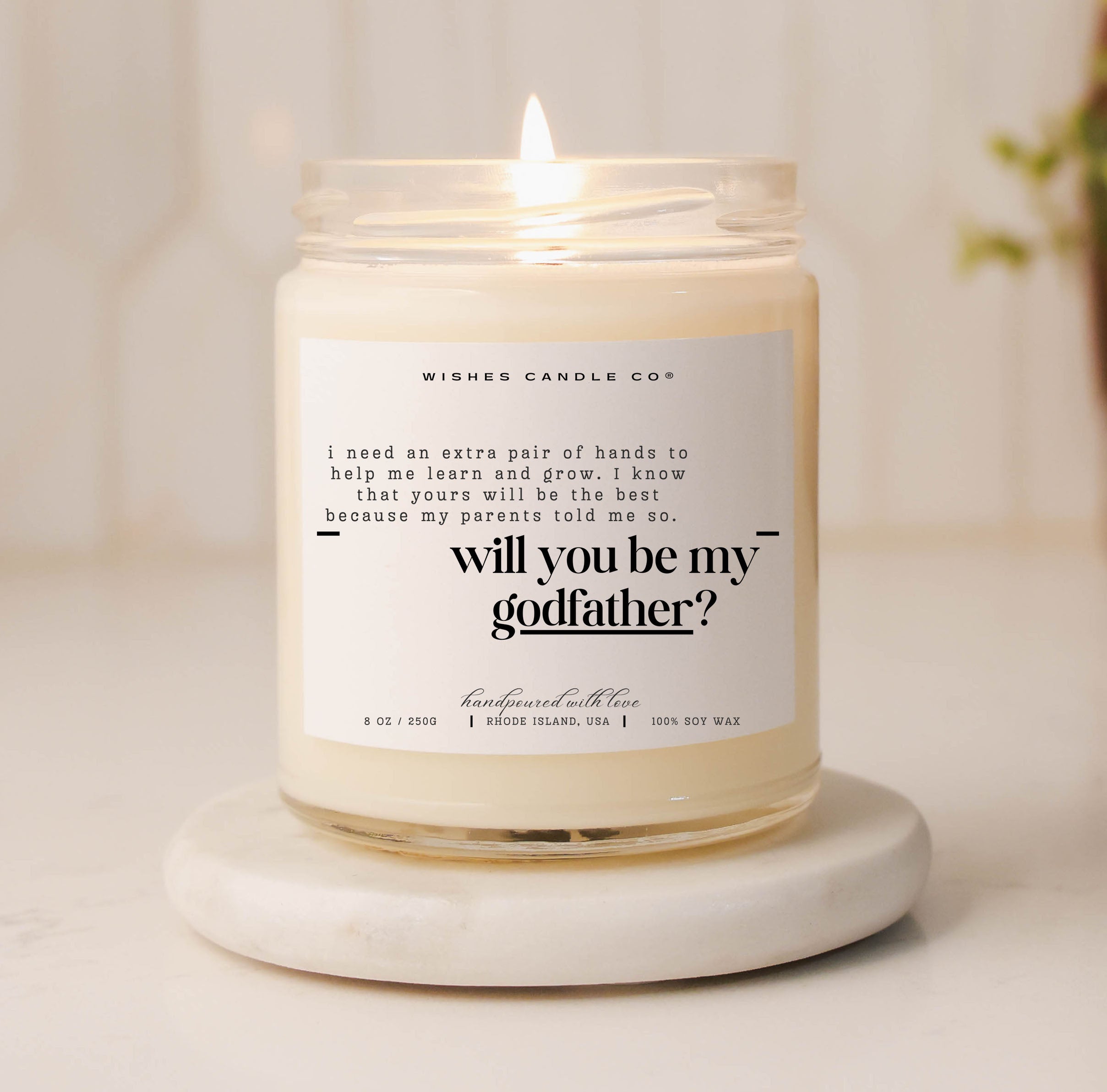 Extra Pair of Hands Will You Be My Godfather Soy Candle