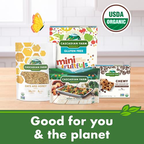 Cascadian Farm Organic Granola With No Added Sugar, Coconut Cashew Cereal, Resealable Pouch, 11 Oz.